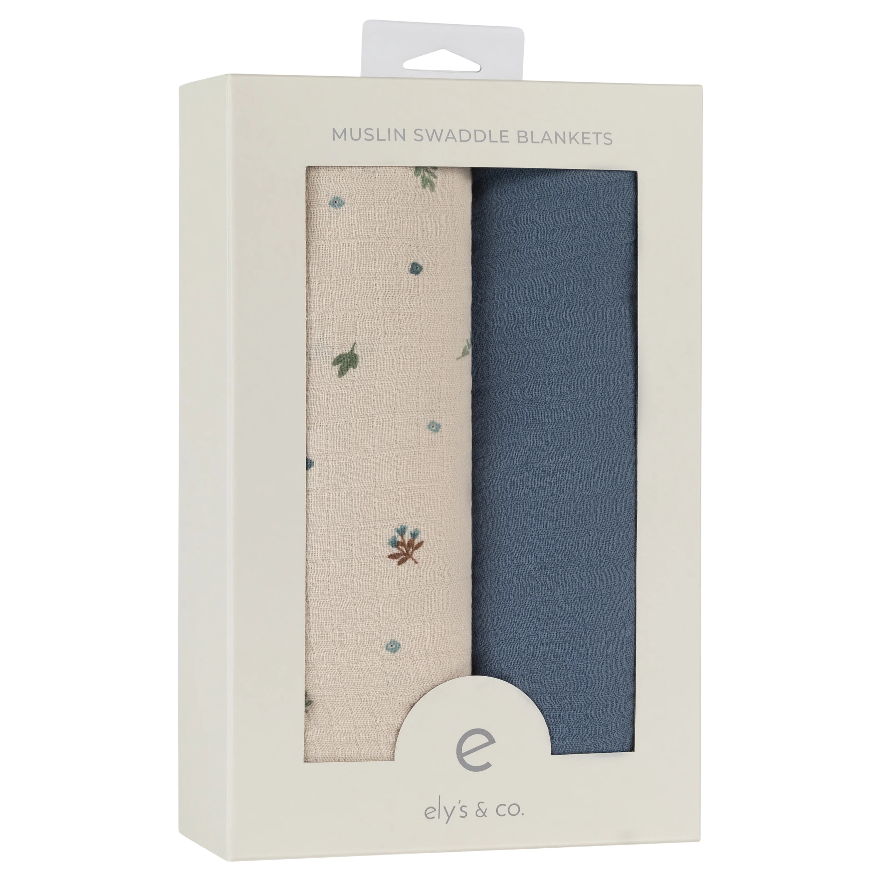 2 Pack Cotton Muslin Swaddle Blanket - Blue Garden Flower - Image 9
