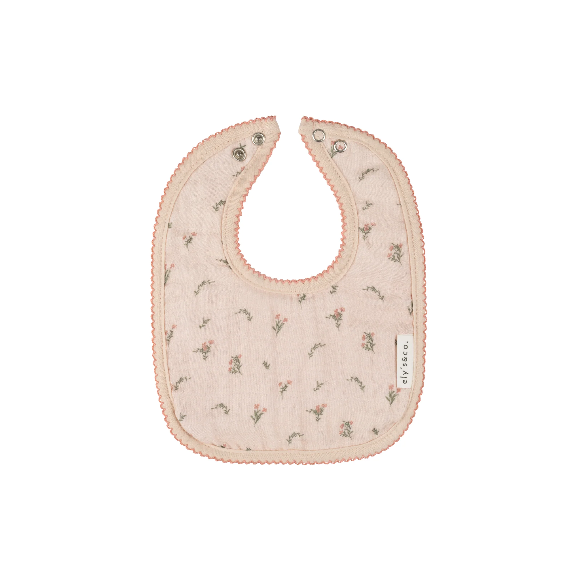 3 Pack Muslin Terry Bibs - Pink Gingko - Image 3