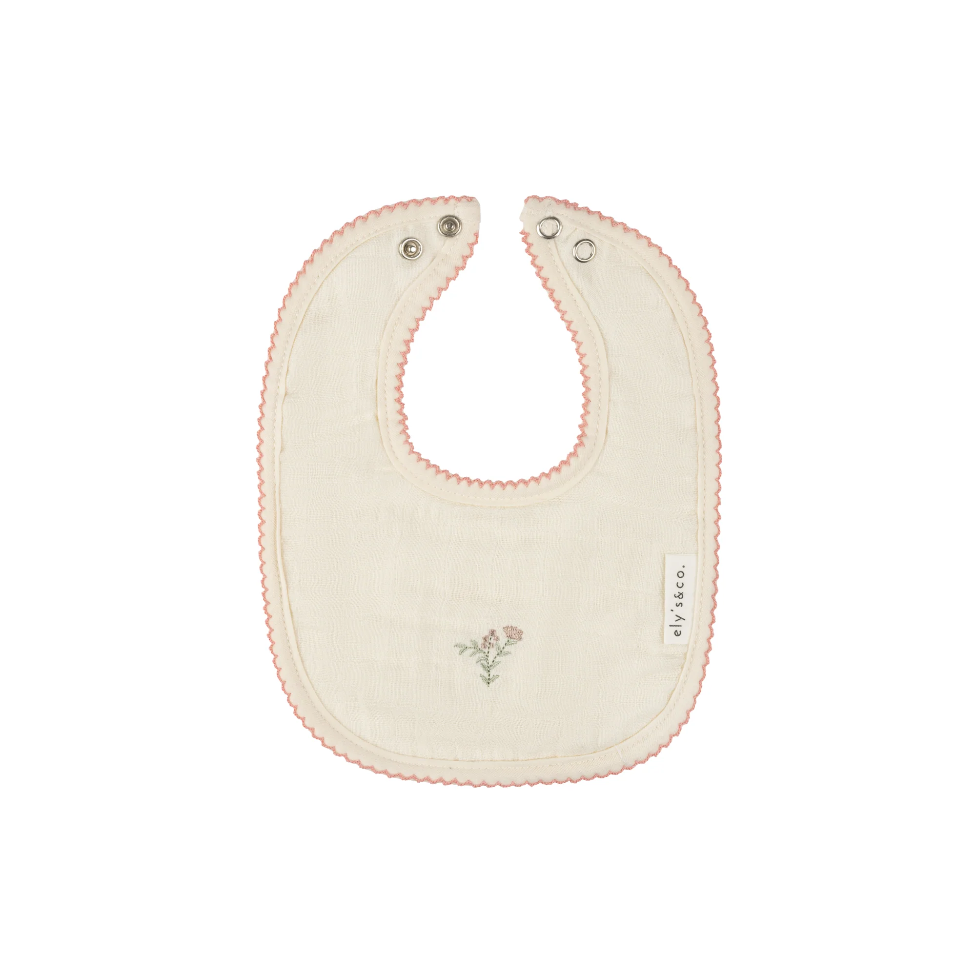 3 Pack Muslin Terry Bibs - Pink Gingko - Image 4