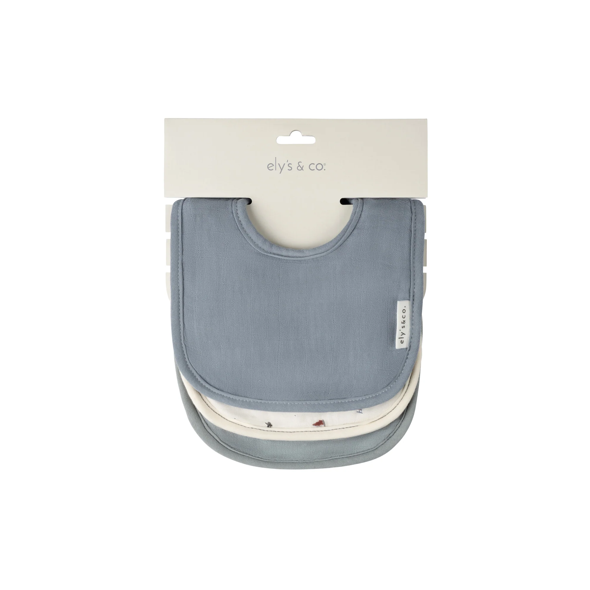 3 Pack Muslin Terry Bibs - Blue Nautical - Image 3