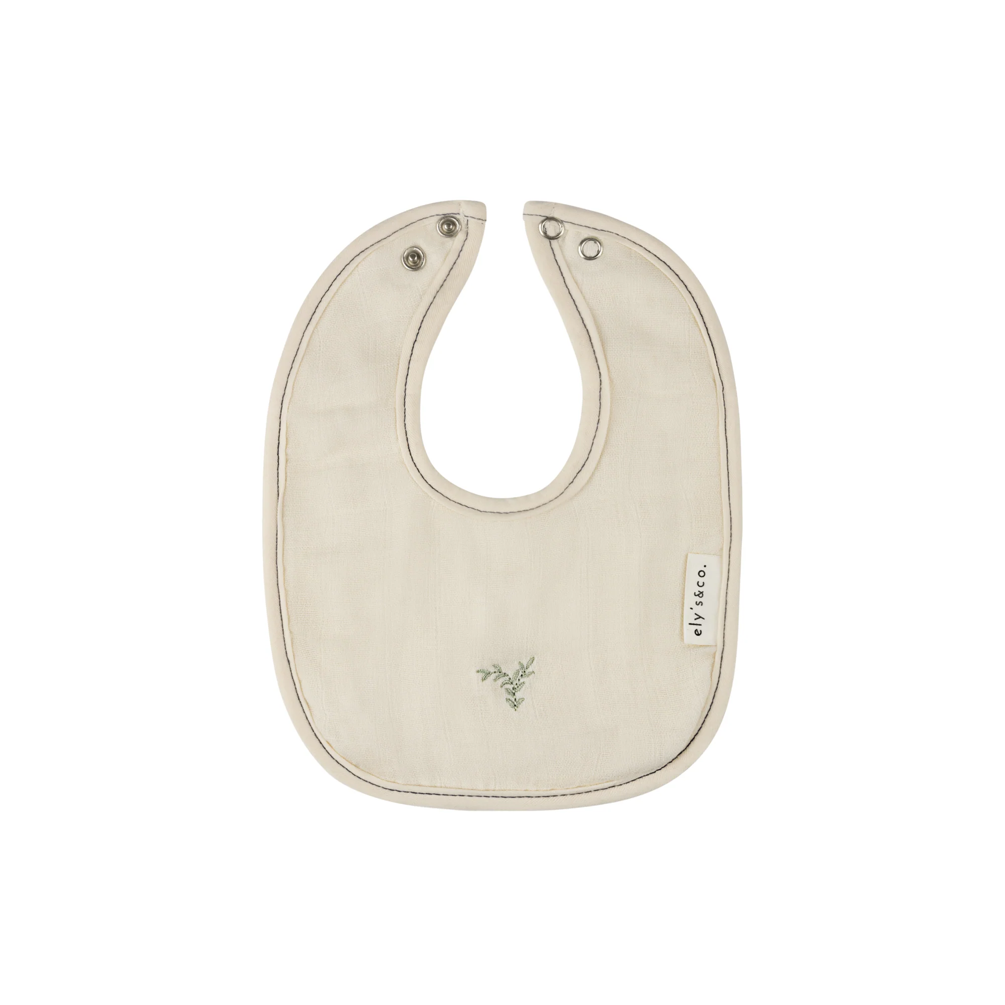 3 Pack Muslin Terry Bibs - Tan/Blue Gingko - Image 7