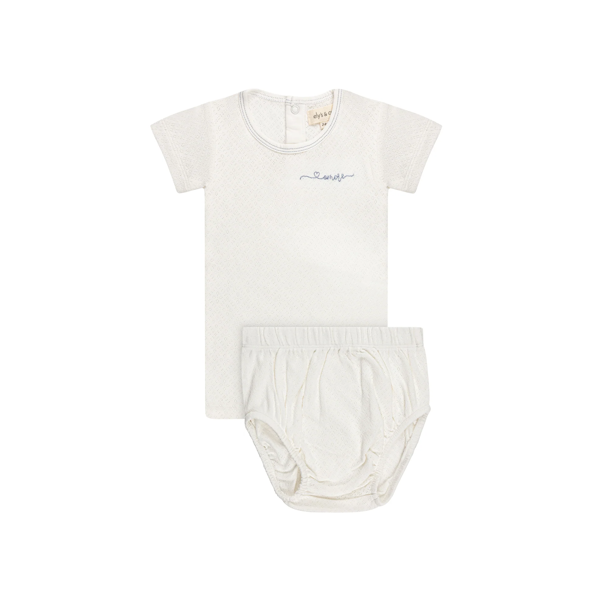 Organic Cotton Amore Pointelle Collection - Two Piece Set - Image 3