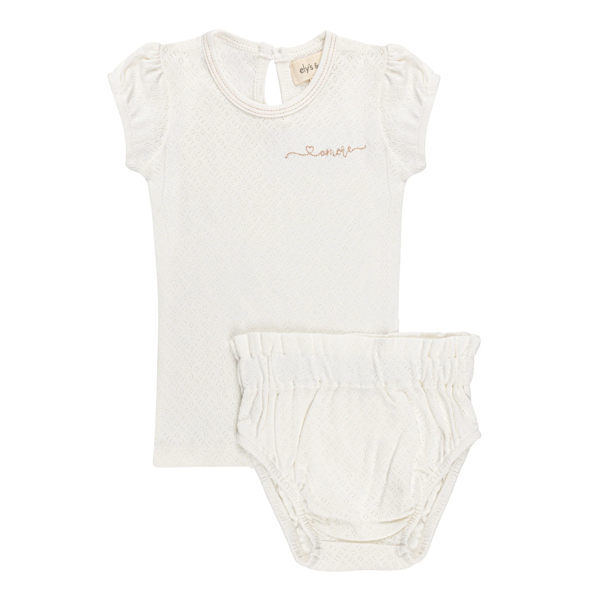 Organic Cotton Amore Pointelle Collection - Two Piece Set - Image 4