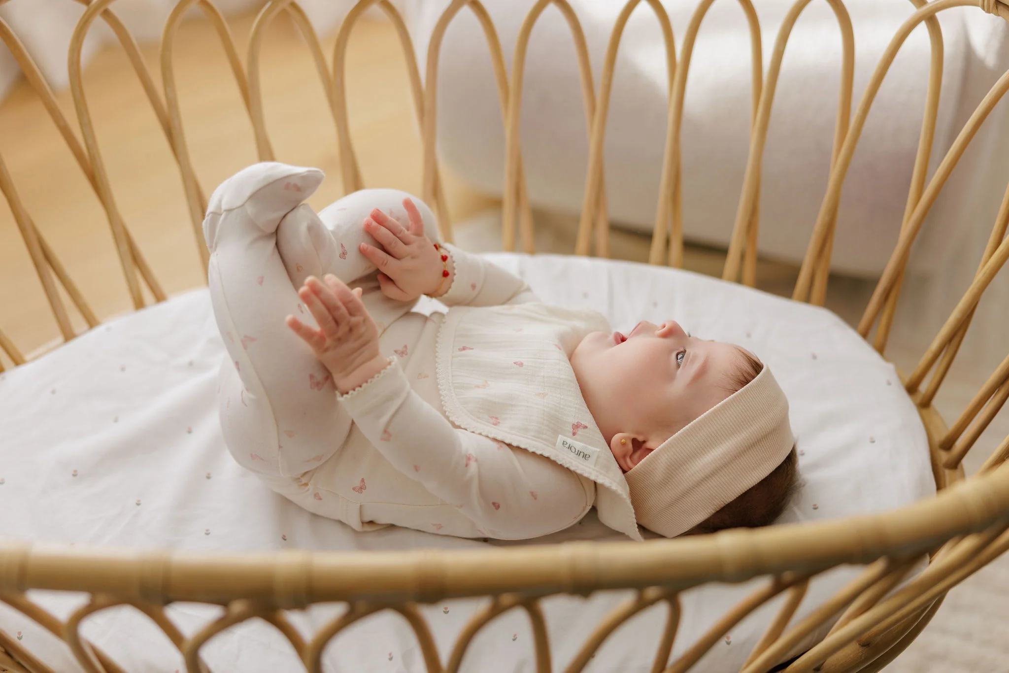 Baby Girl Layette Set – Ivory Pink – Butterfly - Image 4