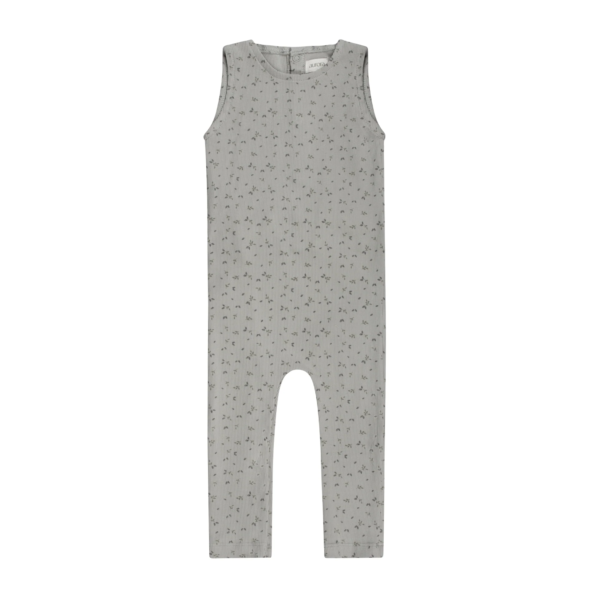 Boys Romper – Blue – Floral Rib ( Cardigan sold separately)