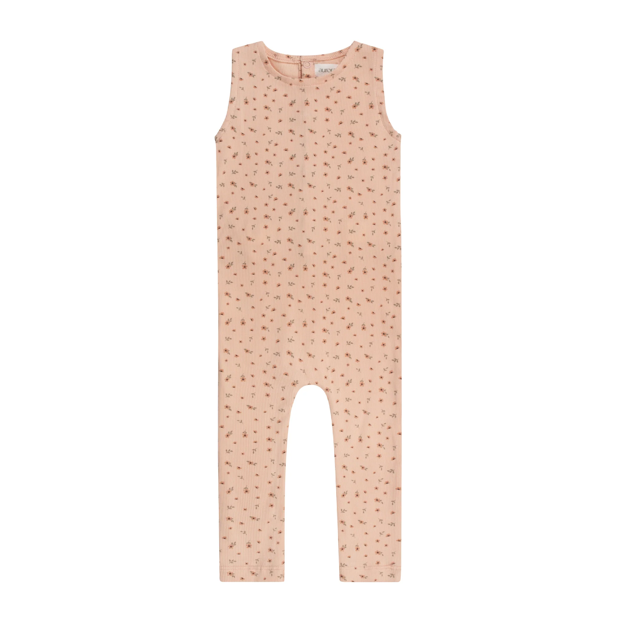 Girls Romper – Pink – Floral Rib (Cardigan sold separately) - Image 3