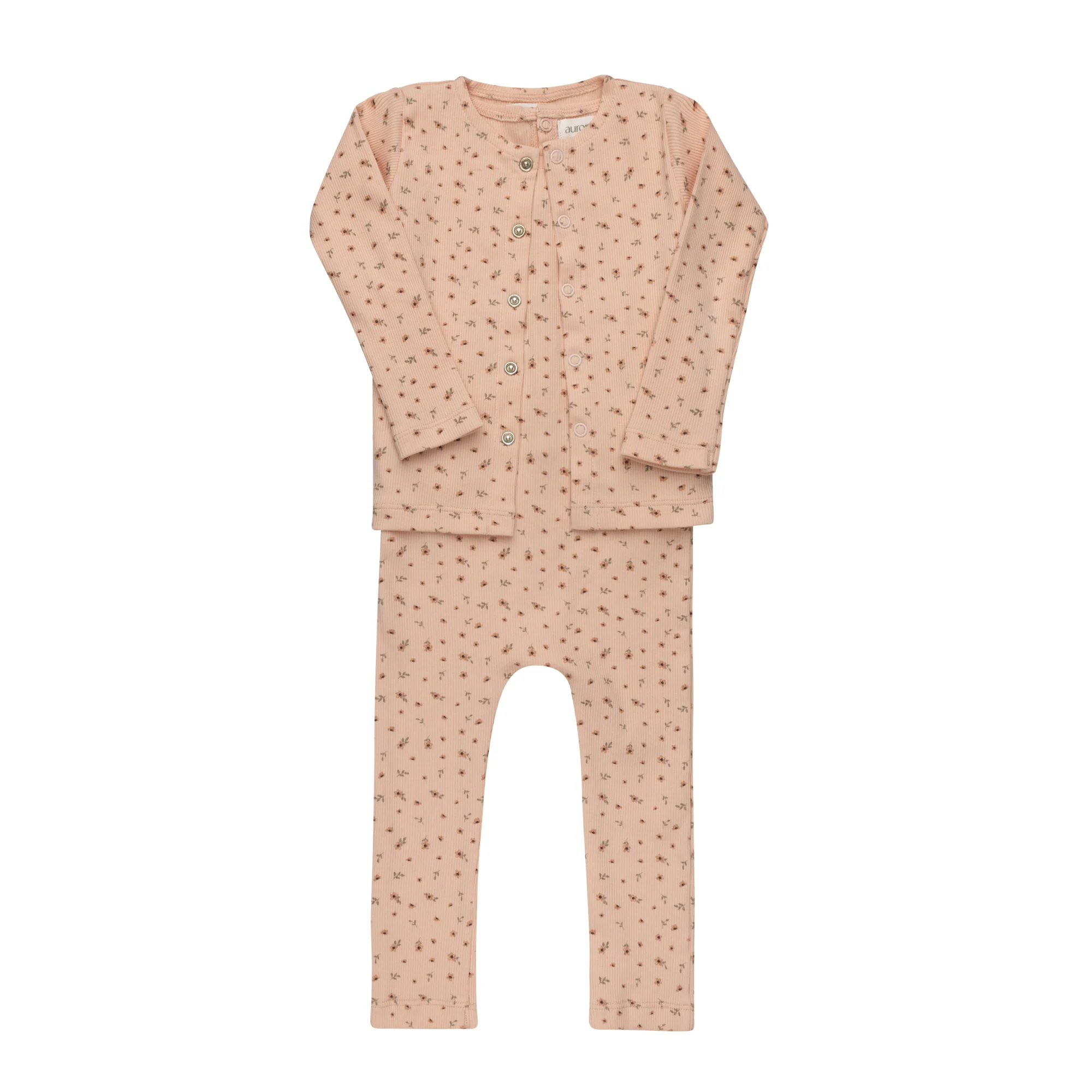 Girls Romper – Pink – Floral Rib (Cardigan sold separately) - Image 5