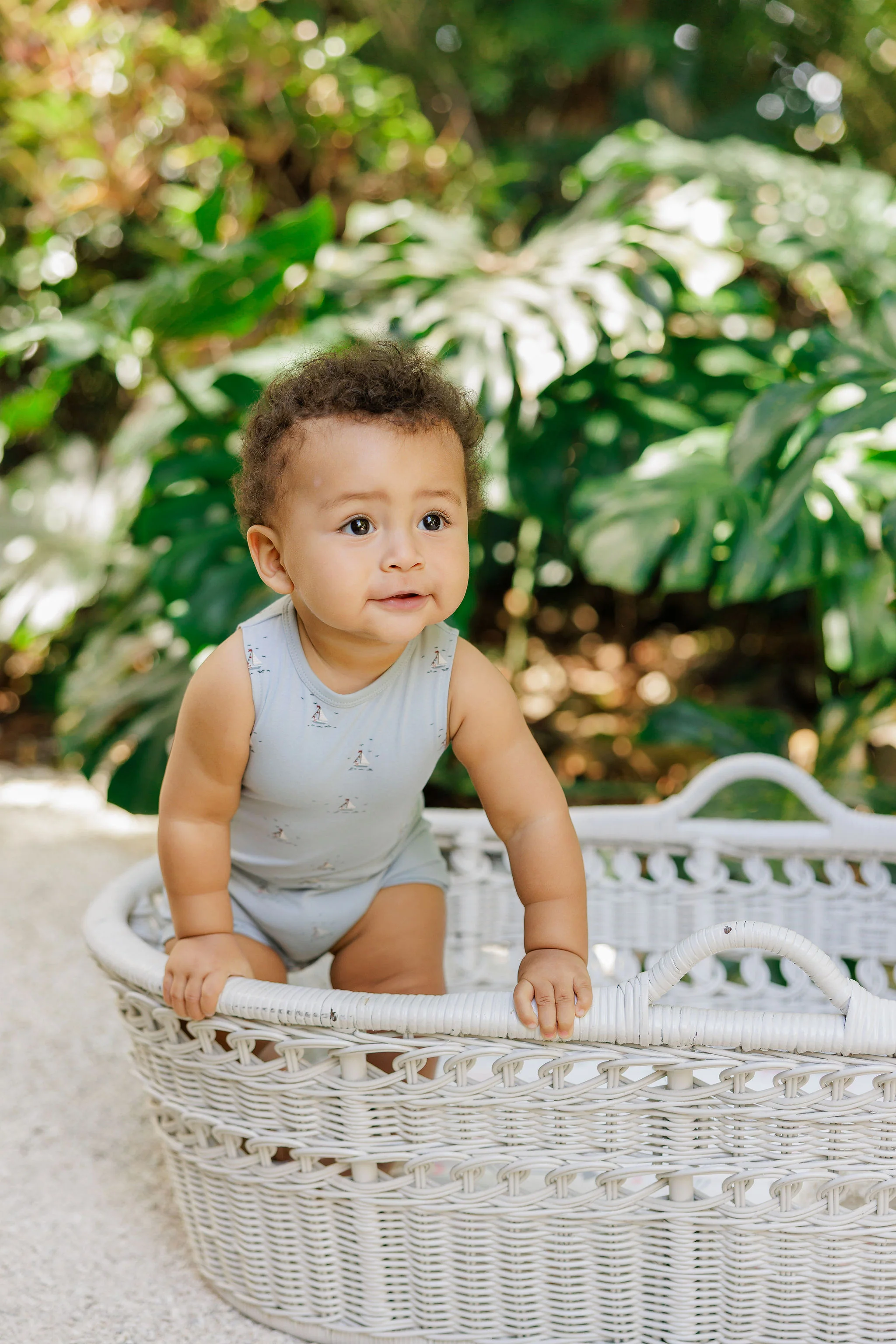 Boys Romper – Blue – Nautical Print - Image 2