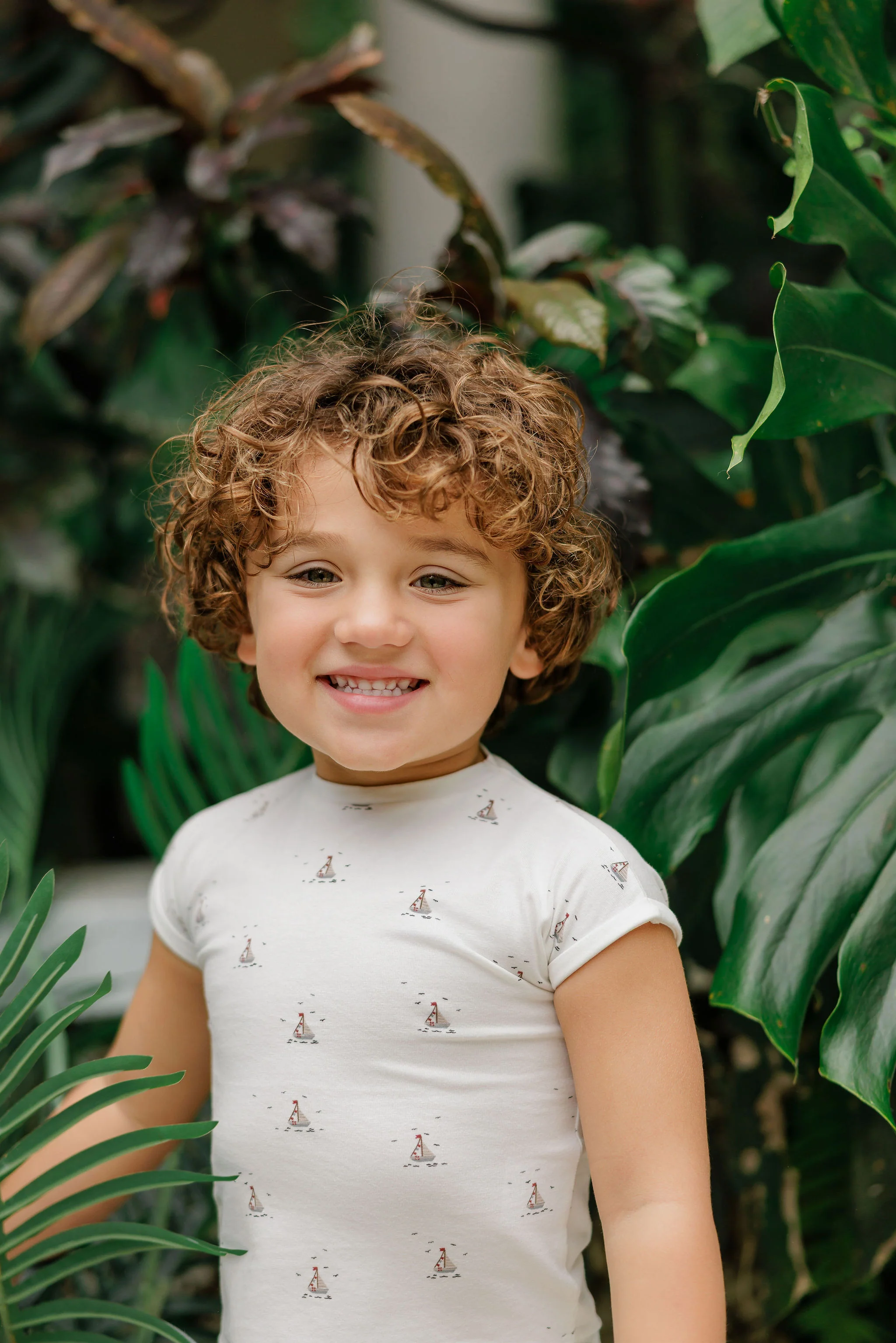 Boys Tee and Shorts – Ivory Blue – Nautical Print - Image 3