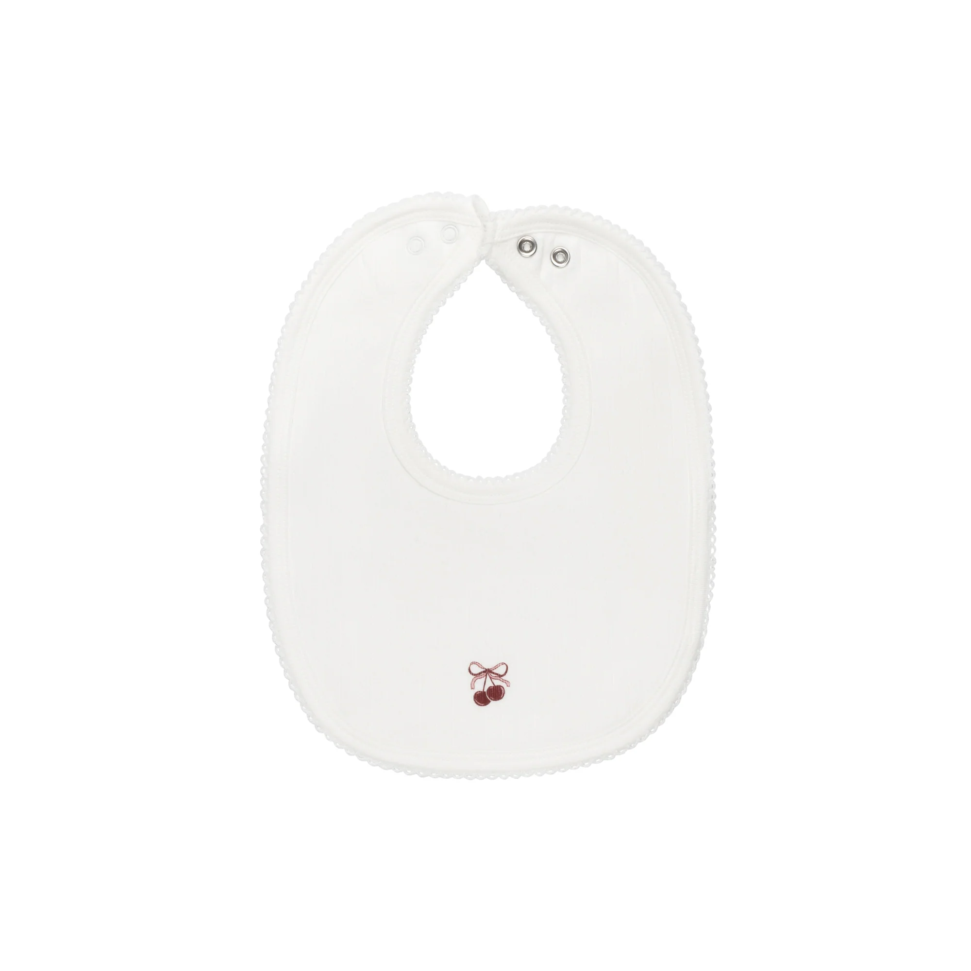 Baby Girl Bib – Ivory Pink – Bow Print - Image 3
