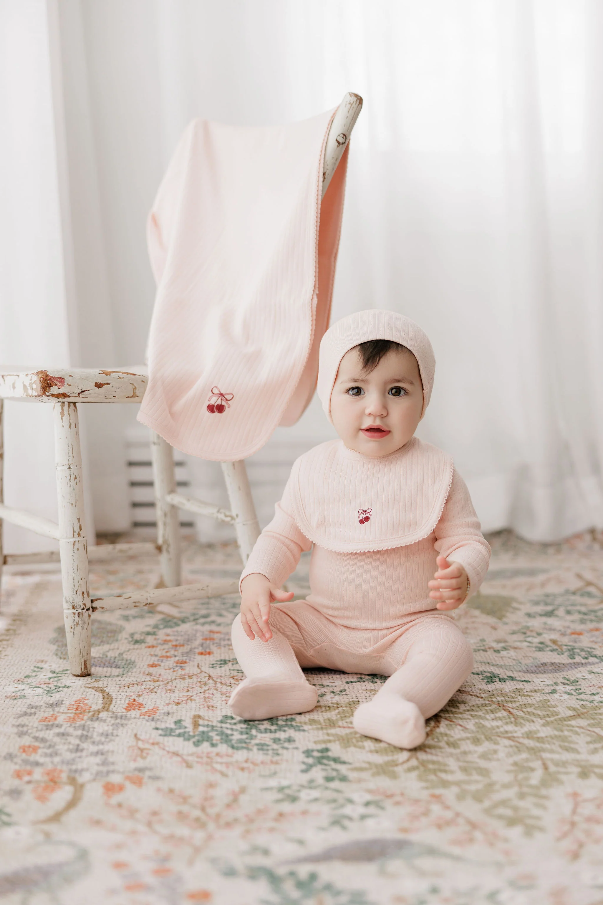 Baby Girl Footie – Pink/Red – Bow Print - Image 2