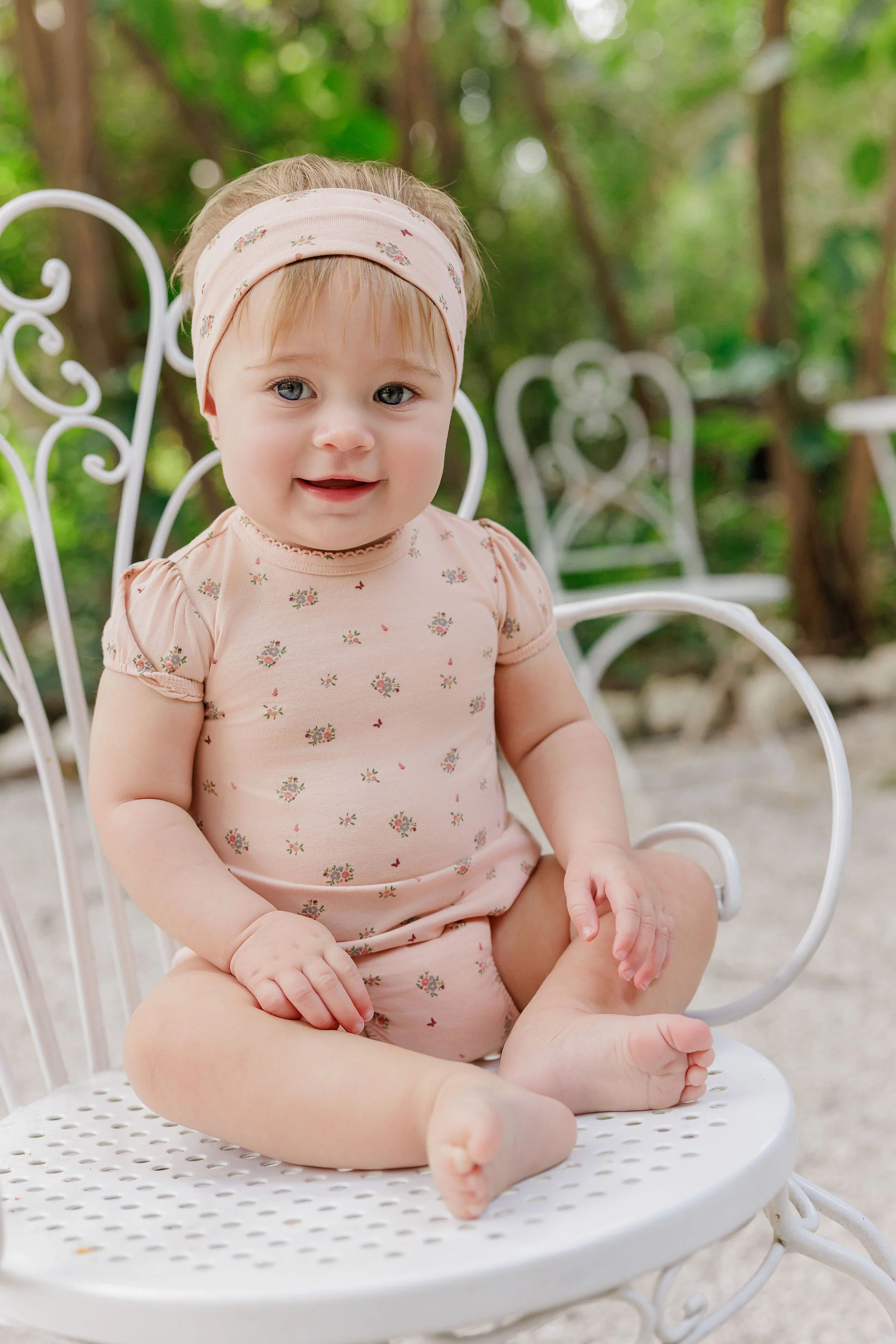 Girls Headband – Pink – Floral Print - Image 2