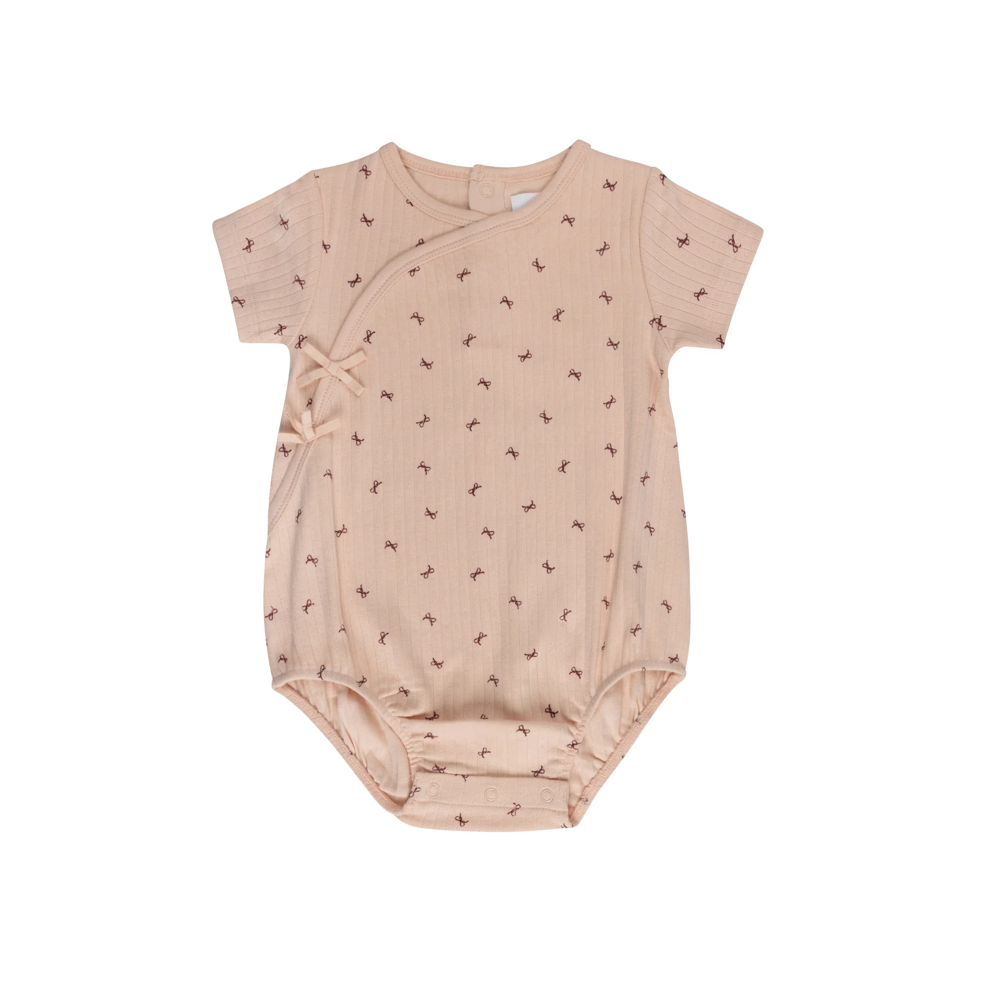 Girls Romper – Pink – Bow Pattern - Image 3