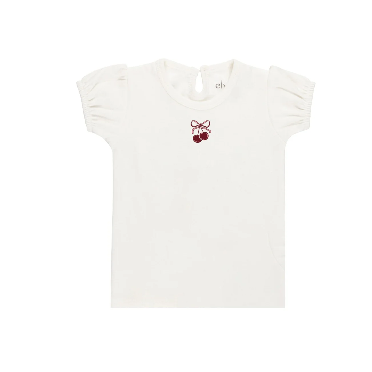 Girls Short Sleeve Tee – Ivory Pink – Bow Print