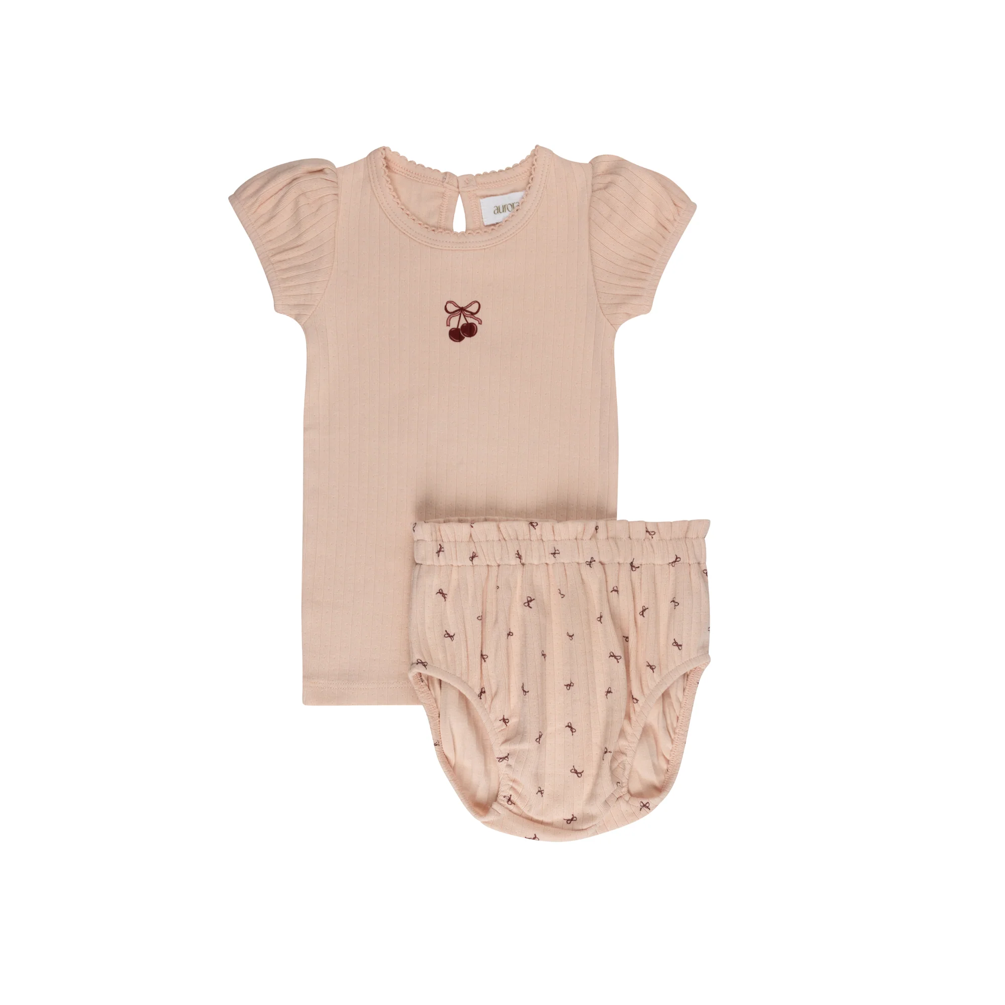Girls T-Shirt and Bloomer – Pink/Red – Bow Print