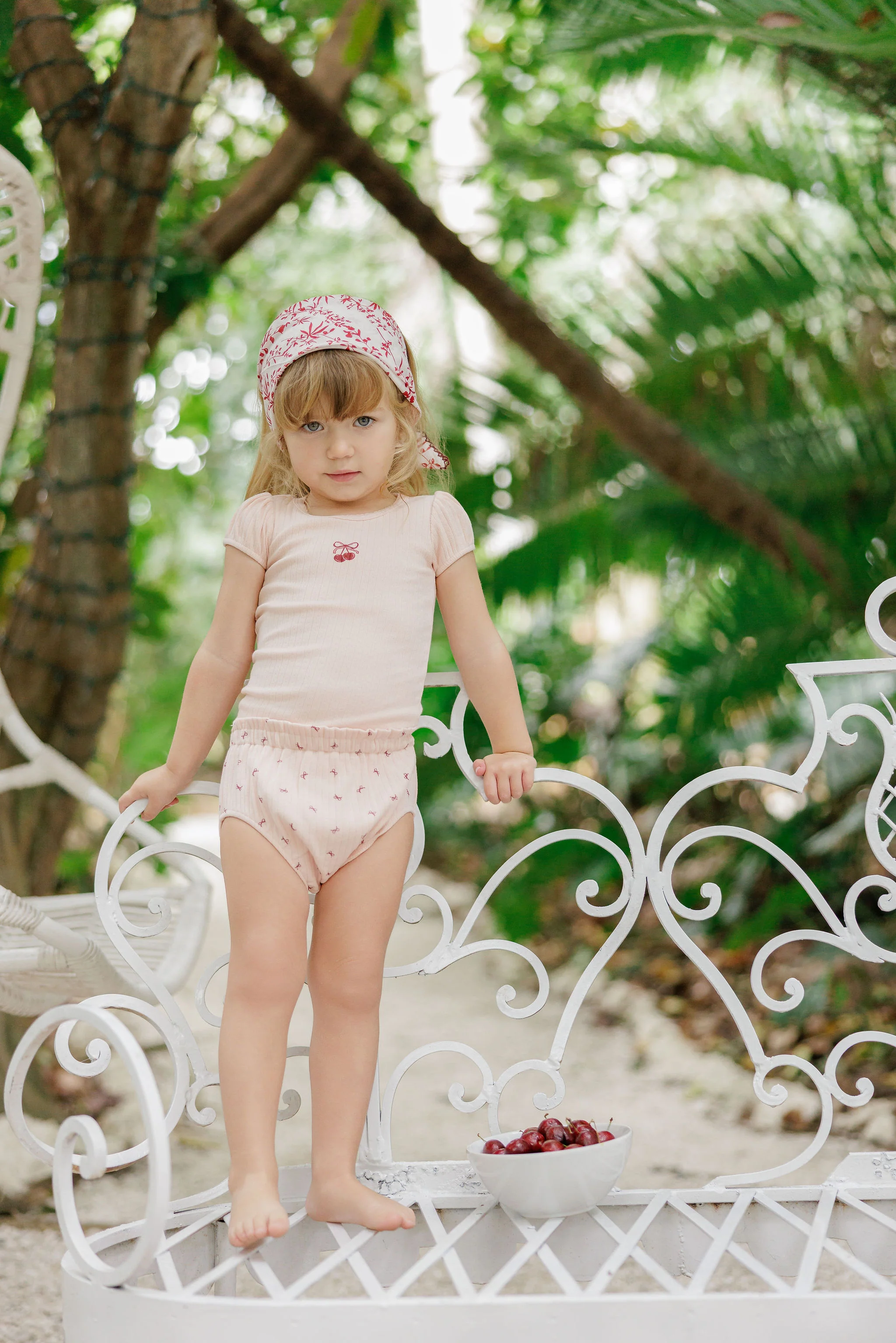 Girls T-Shirt and Bloomer – Pink/Red – Bow Print - Image 2