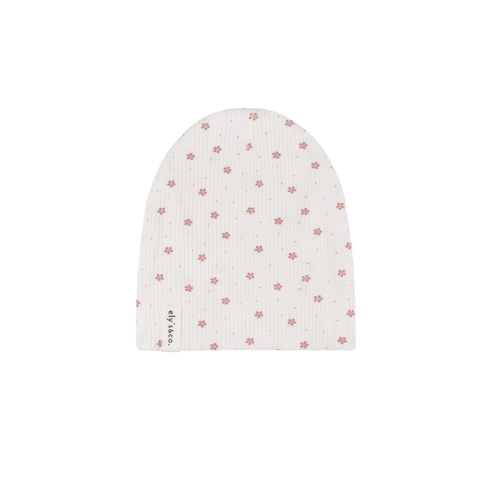 Floral Pink Dot Beanie