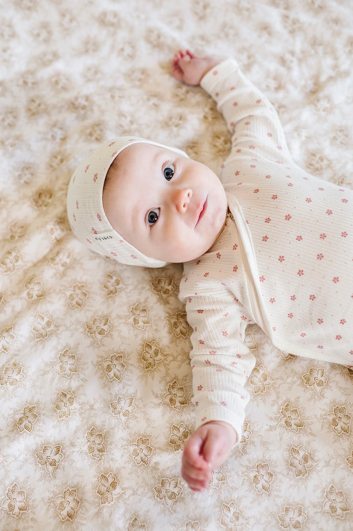 Floral Pink Dot Beanie - Image 2