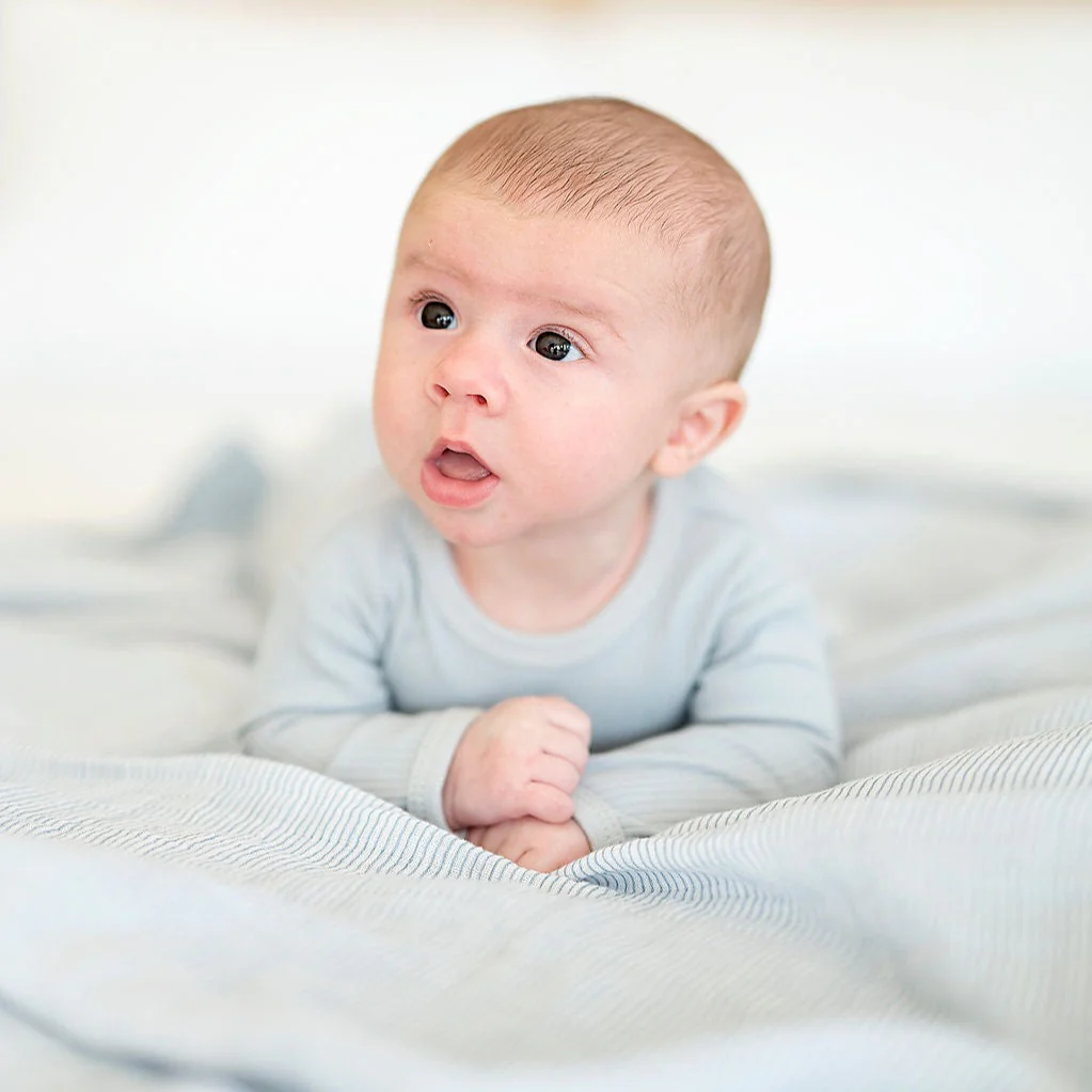 2 Pack Cotton Muslin Swaddle Blanket - Blue Leaf - Image 3