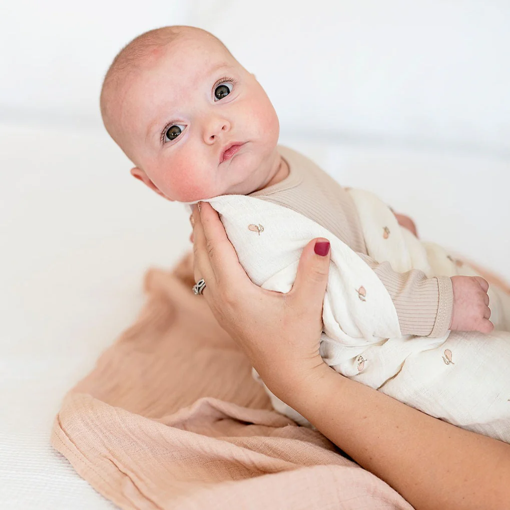 2 Pack Cotton Muslin Swaddle Blanket - Pink Pear - Image 3