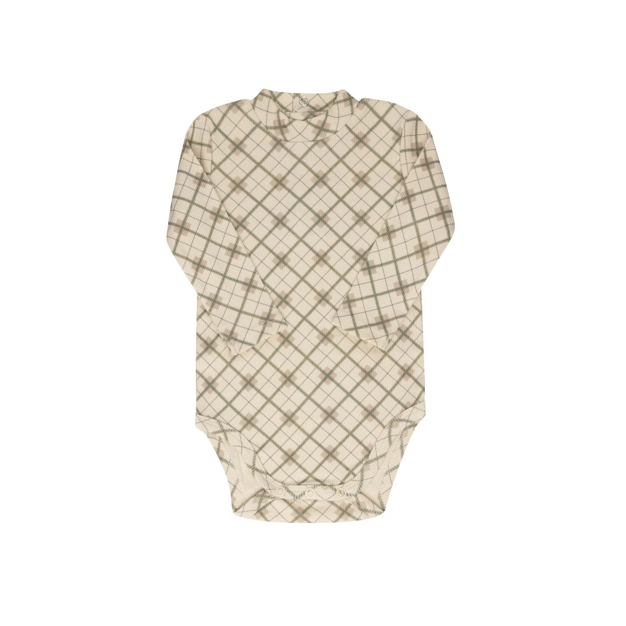 Cotton Plaid Print Collection - Bodysuit + Overalls - Image 2