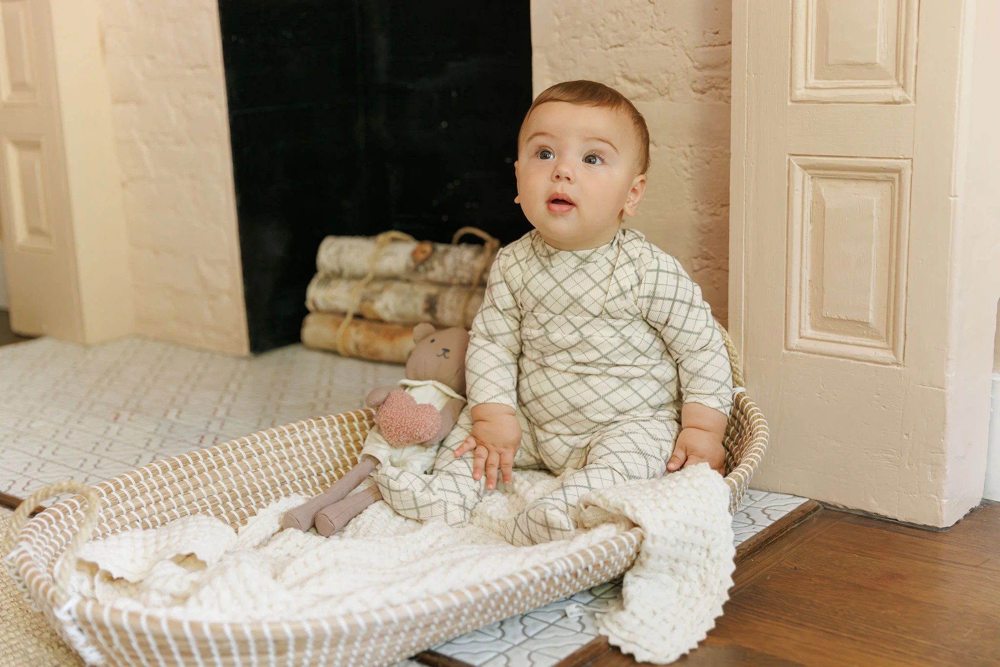 Cotton Plaid Print Collection - Bodysuit + Overalls - Image 4