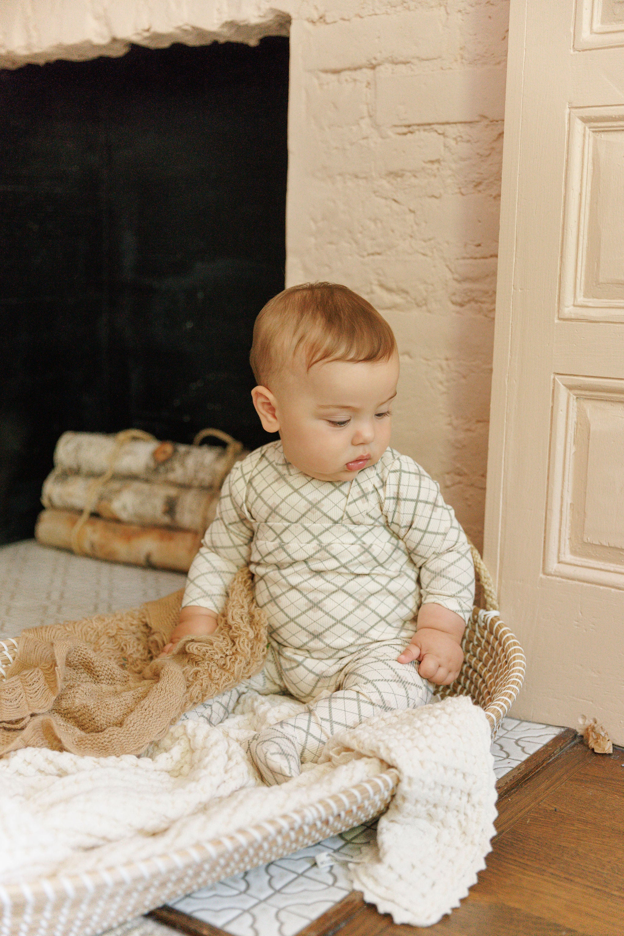 Cotton Plaid Print Collection - Bodysuit + Overalls - Image 5