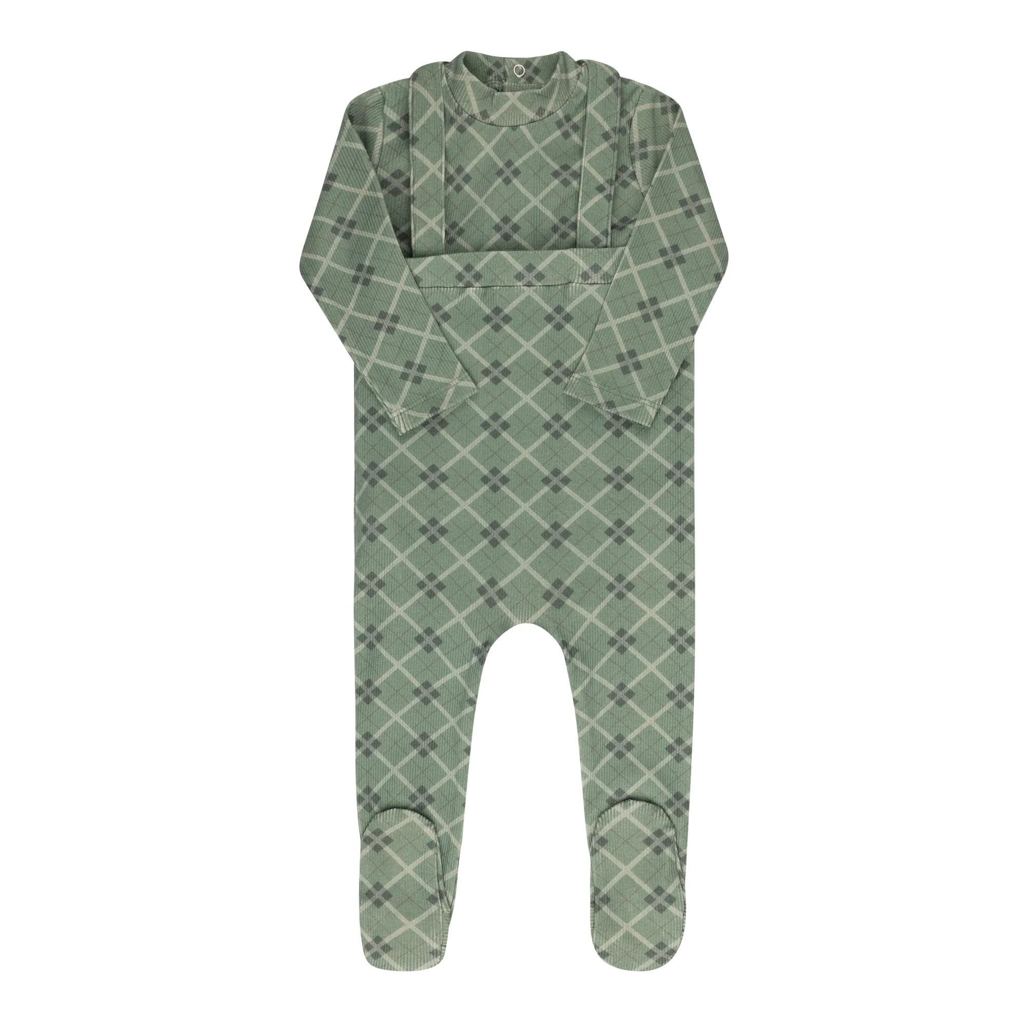 Cotton Plaid Print Collection - Bodysuit + Overalls
