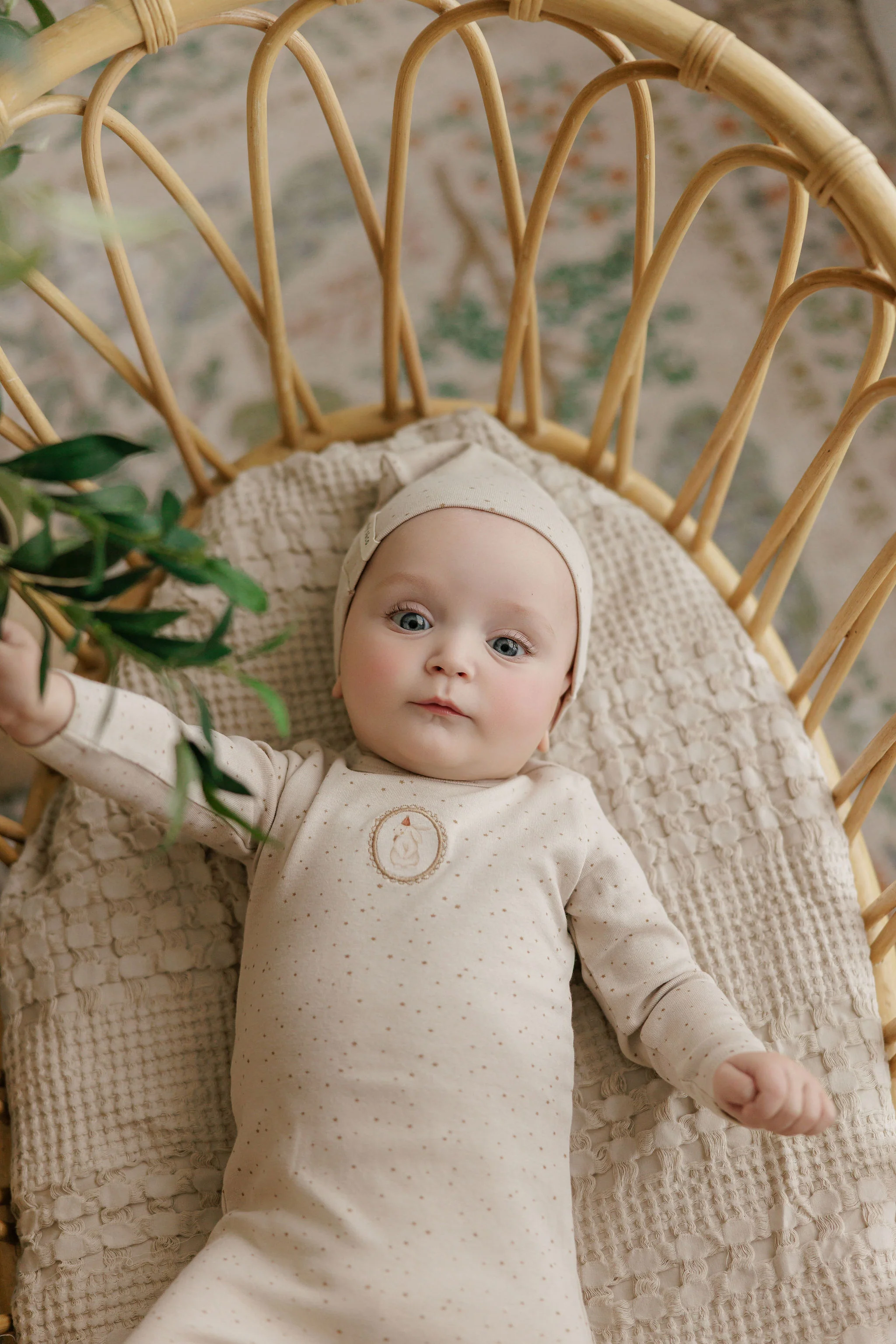 Baby Boy Bib – Tan – Speckled Bunny - Image 4