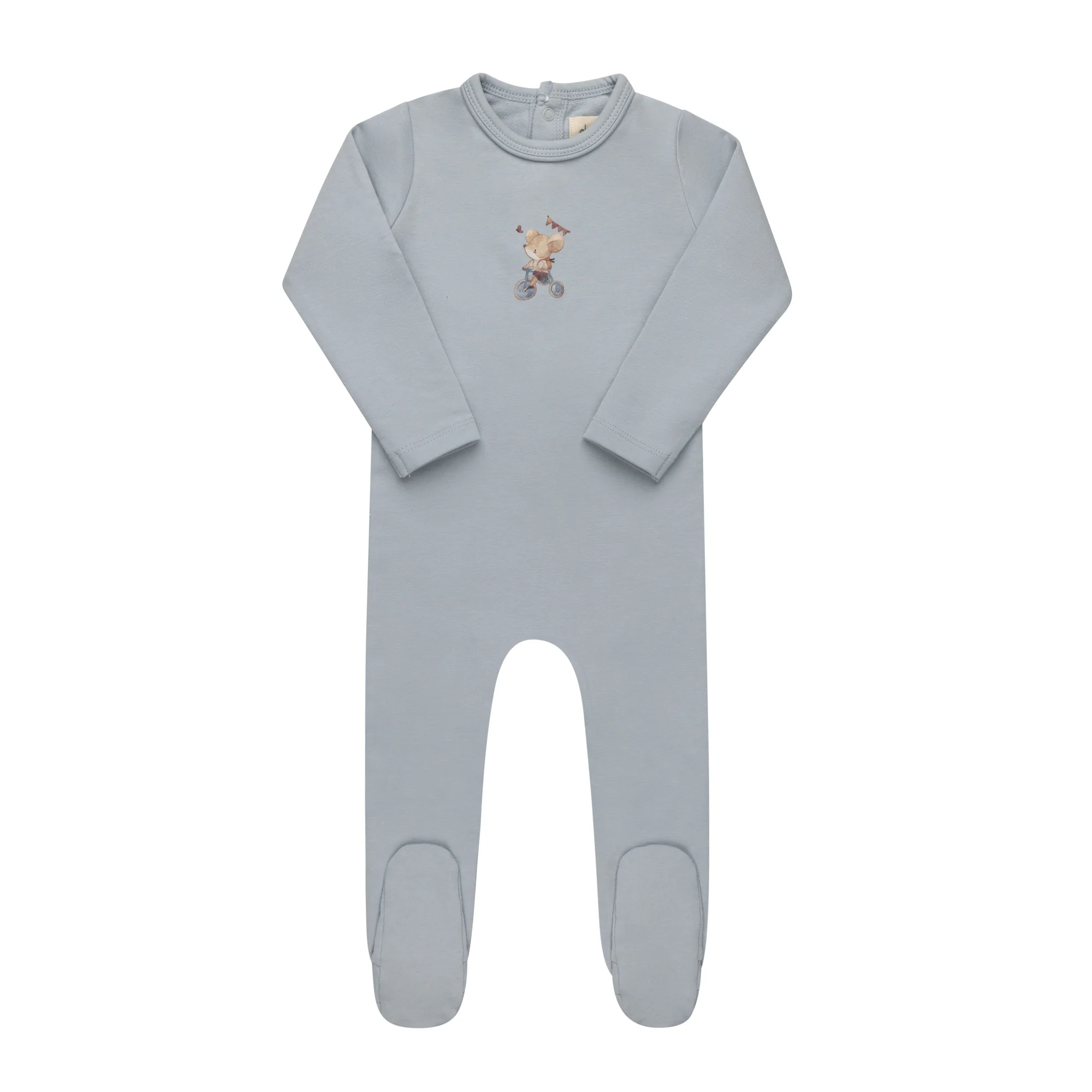 Baby Boy Footie – Blue – Playful Mouse
