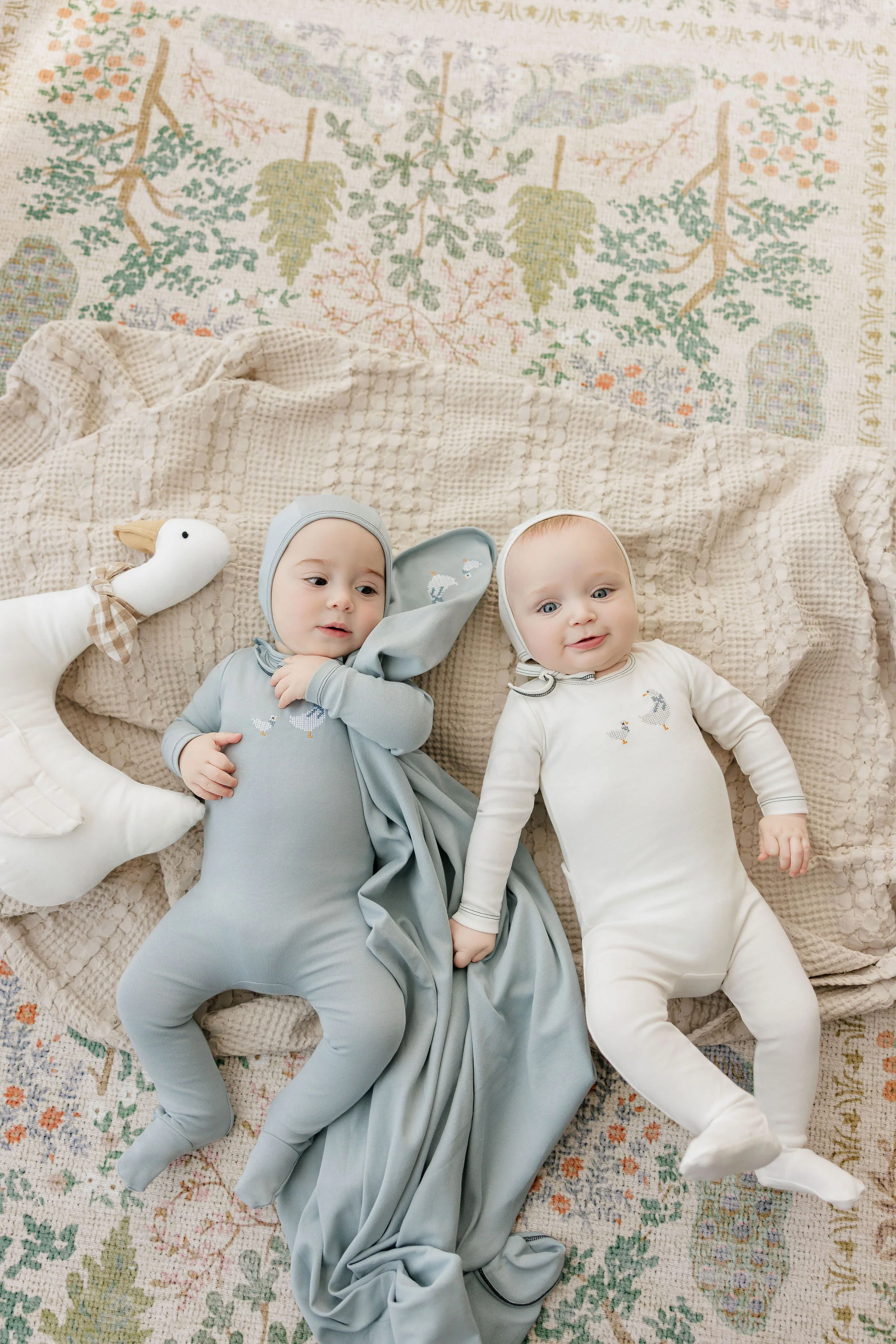 Baby Boy Layette Set – Ivory Blue – Cross Stitch Duckling - Image 5