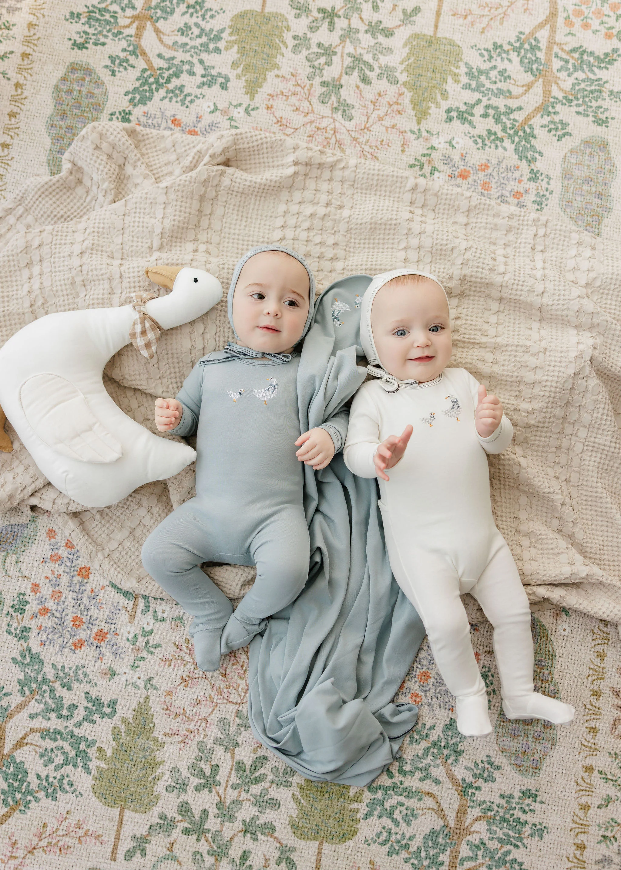 Baby Boy Layette Set – Ivory Blue – Cross Stitch Duckling - Image 6