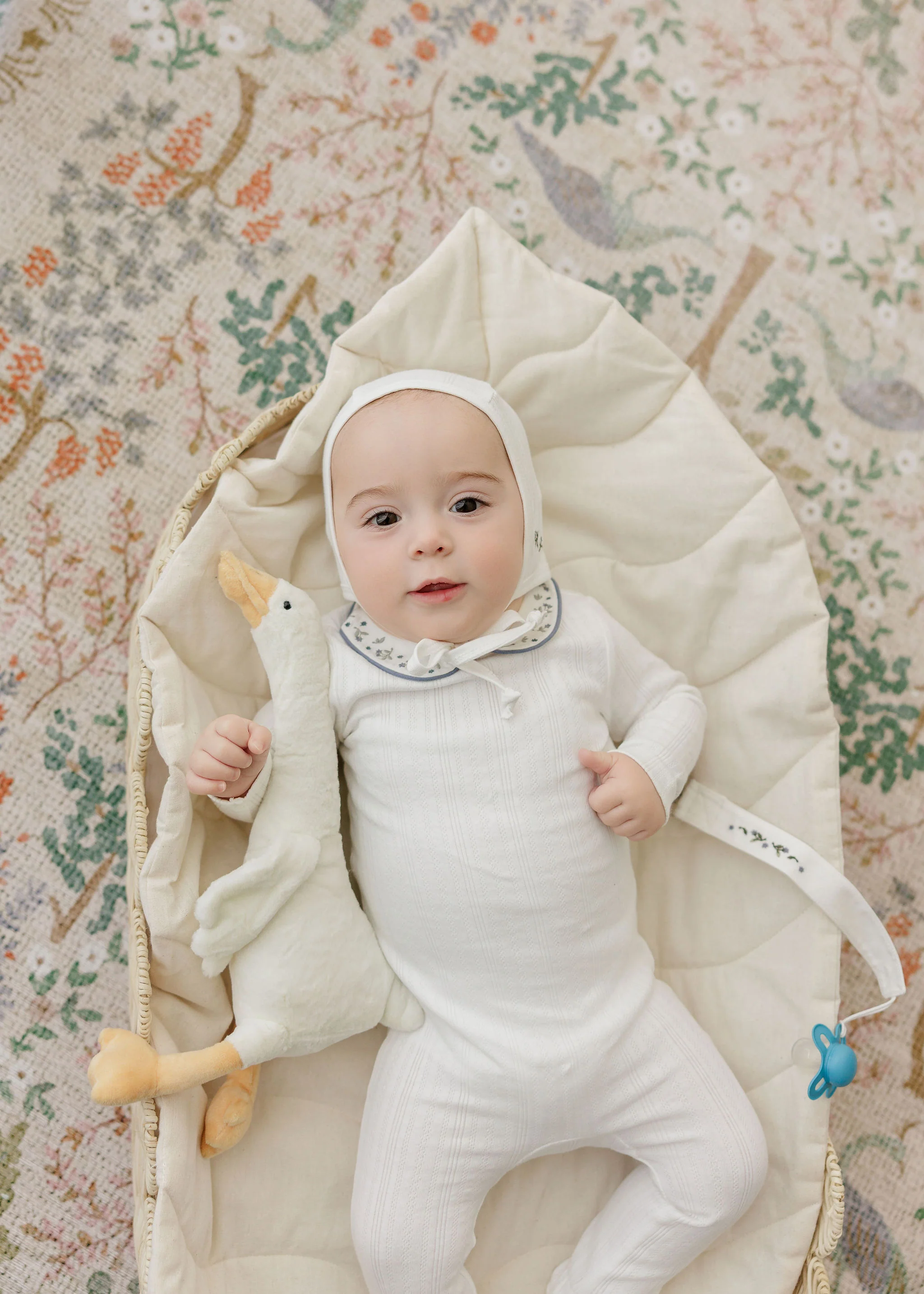 Baby Boy Layette Set – Ivory Blue – Embroidered Collar - Image 5
