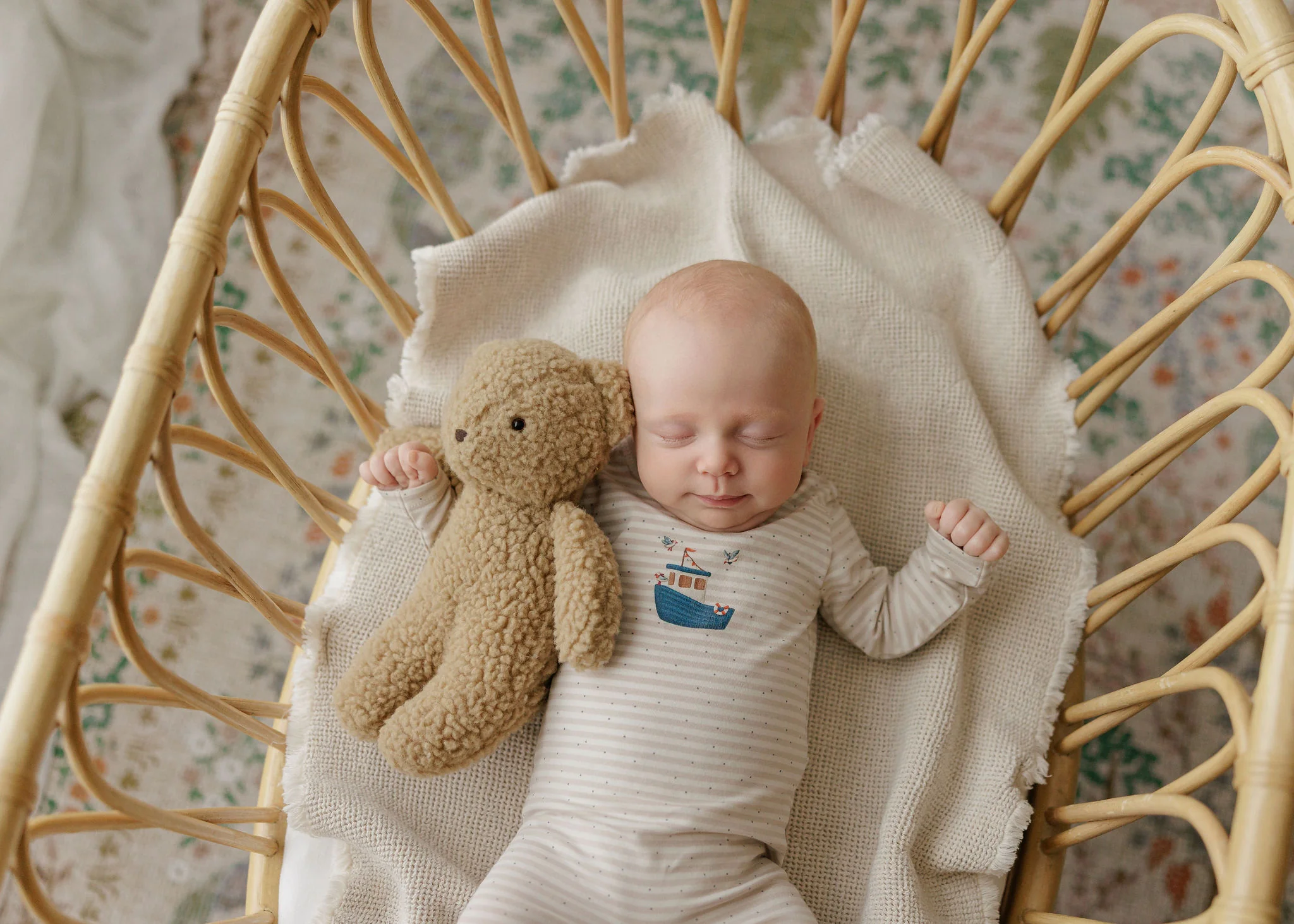 Baby Boy Layette Set - Tan - Nautical Stripe - Image 3