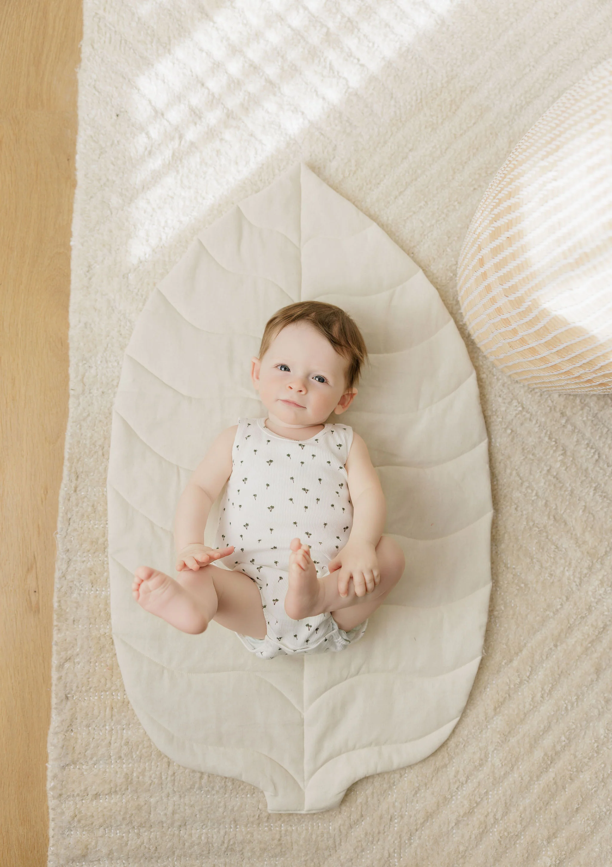 Baby Boy Romper - Ivory - Printed Palm Trees - Image 5
