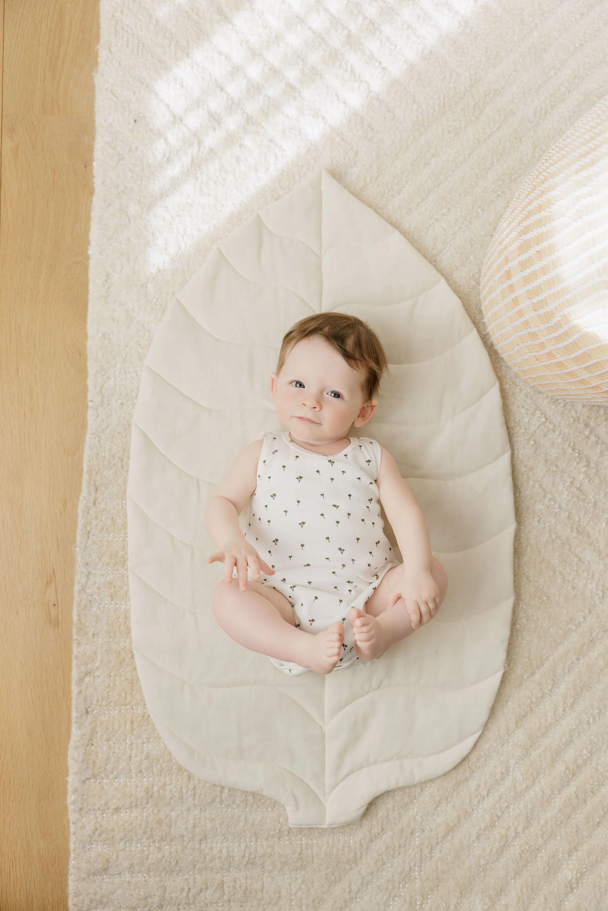 Baby Boy Romper - Ivory - Printed Palm Trees - Image 6