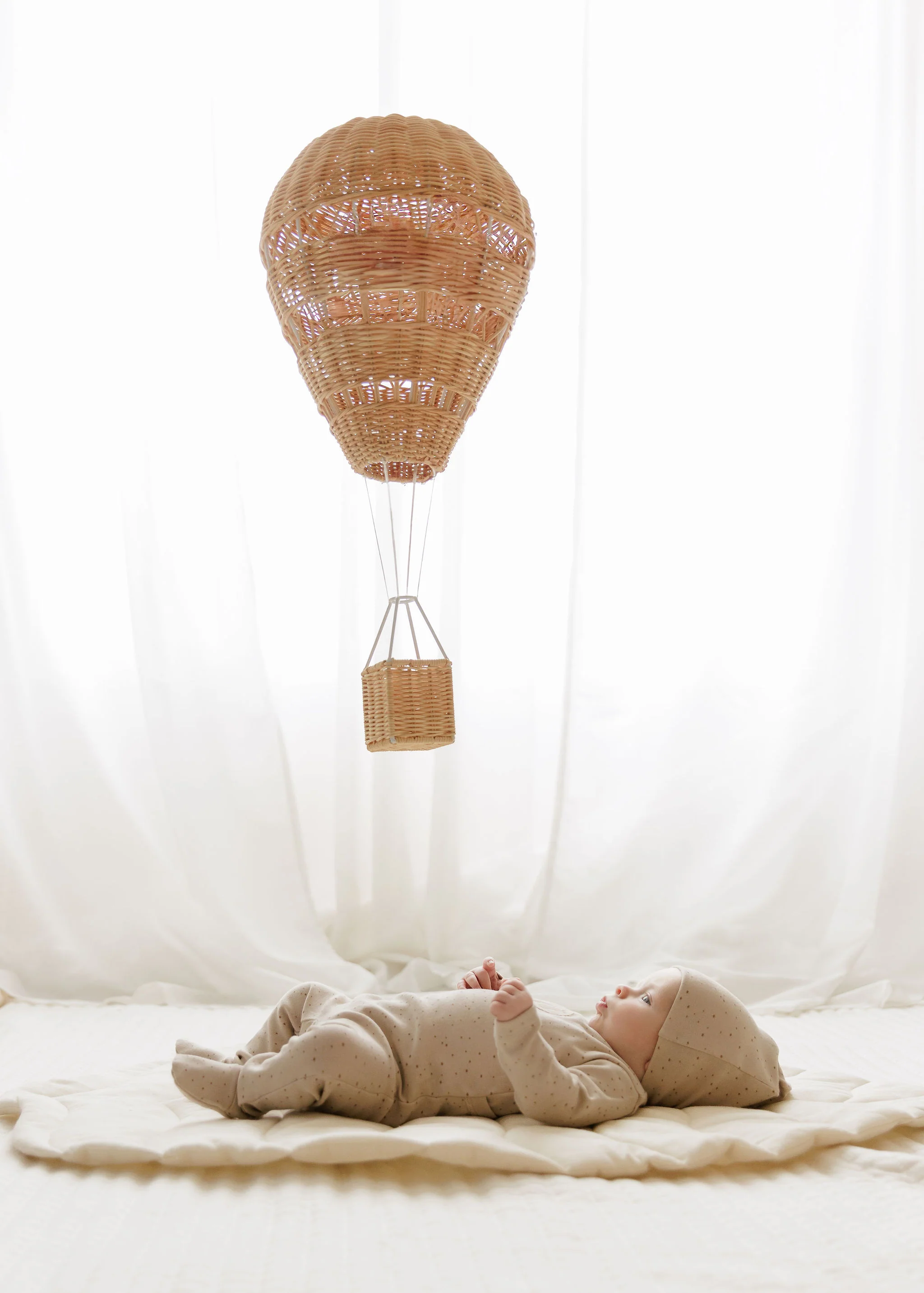 Baby Boy Paci Clip – Tan – Speckled Bunny - Image 2