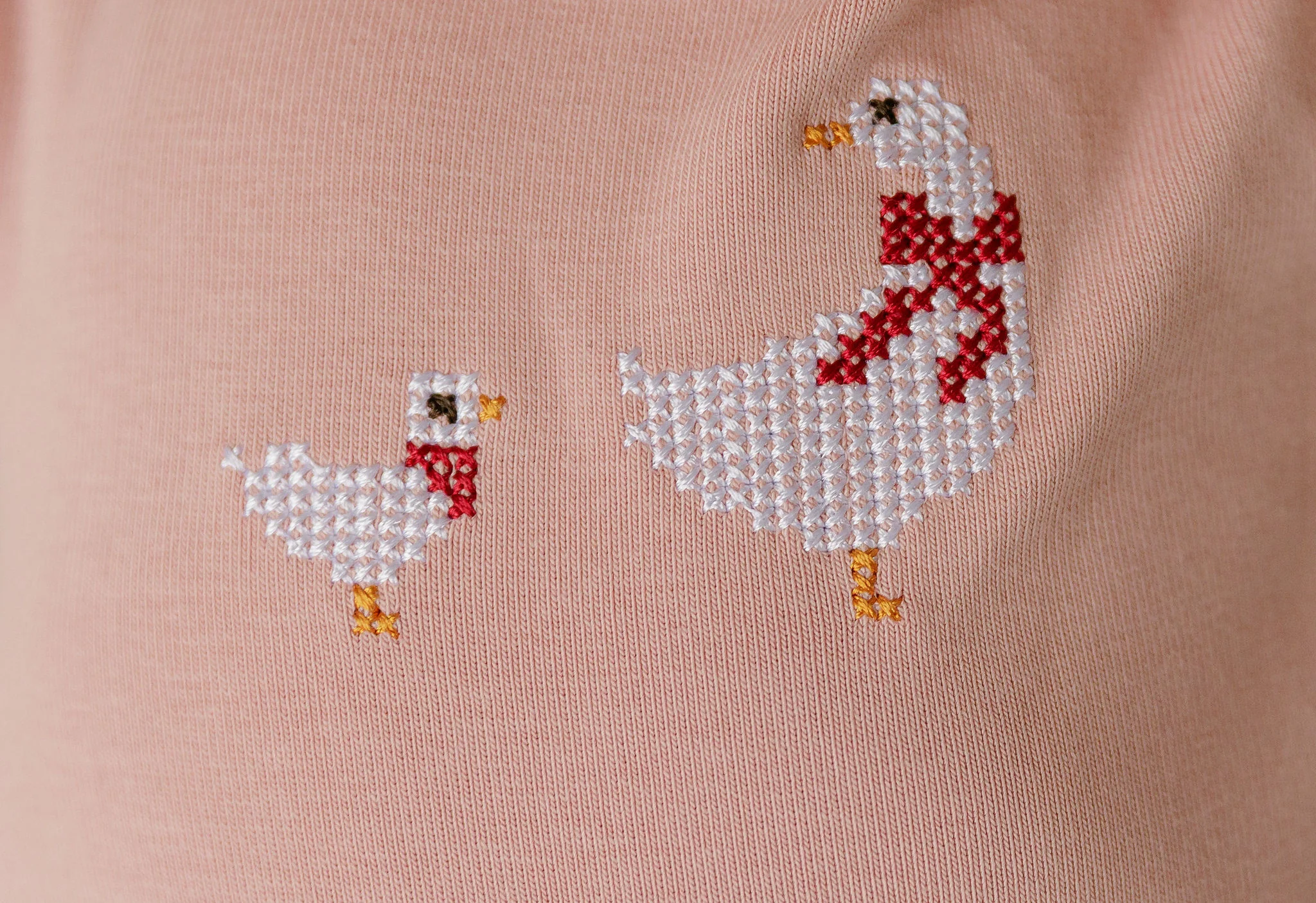 Baby Girl Footie – Pink – Cross Stitch Duckling - Image 4