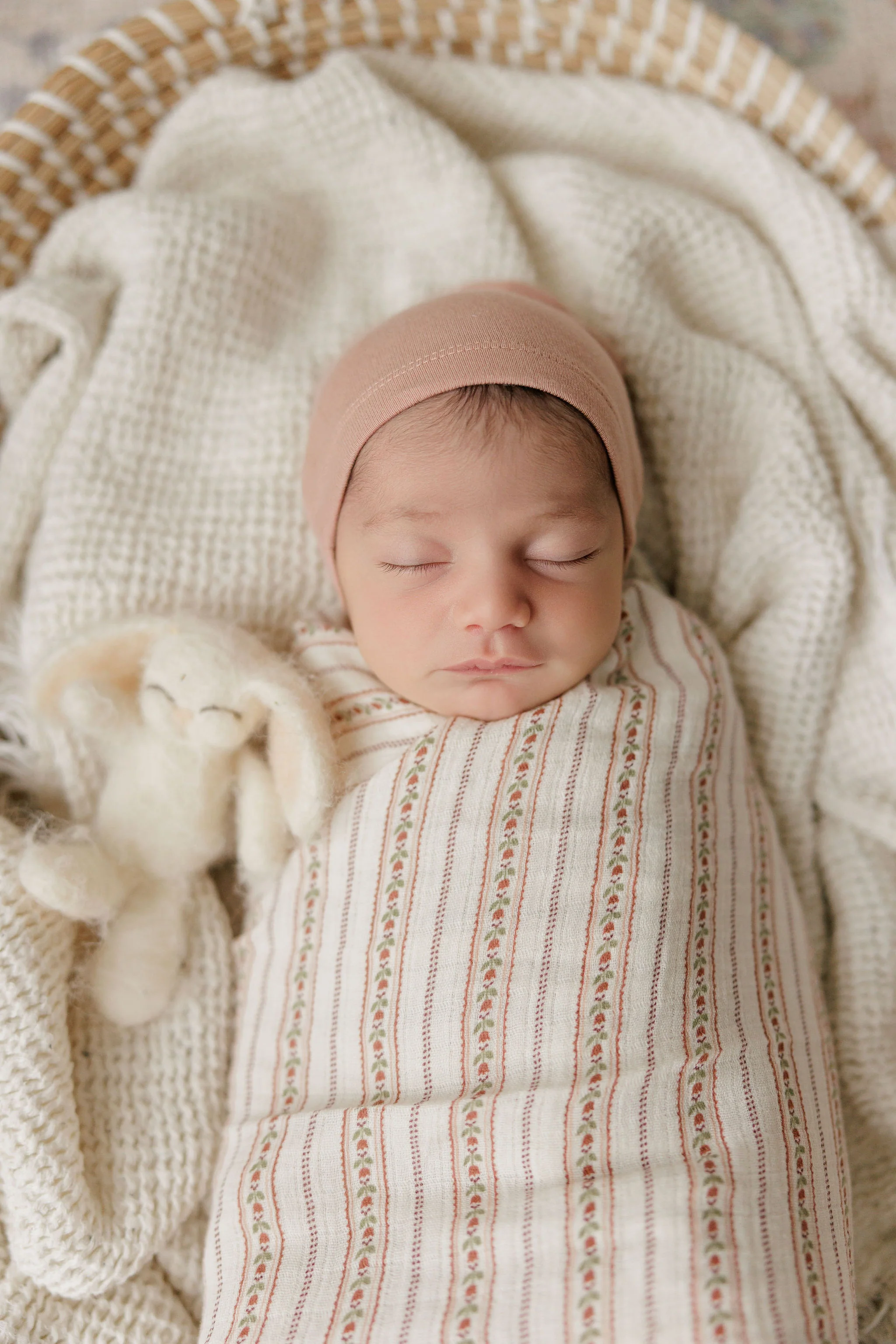 Baby Girl Layette Set - Ivory Pink - Linear Tulip - Image 5