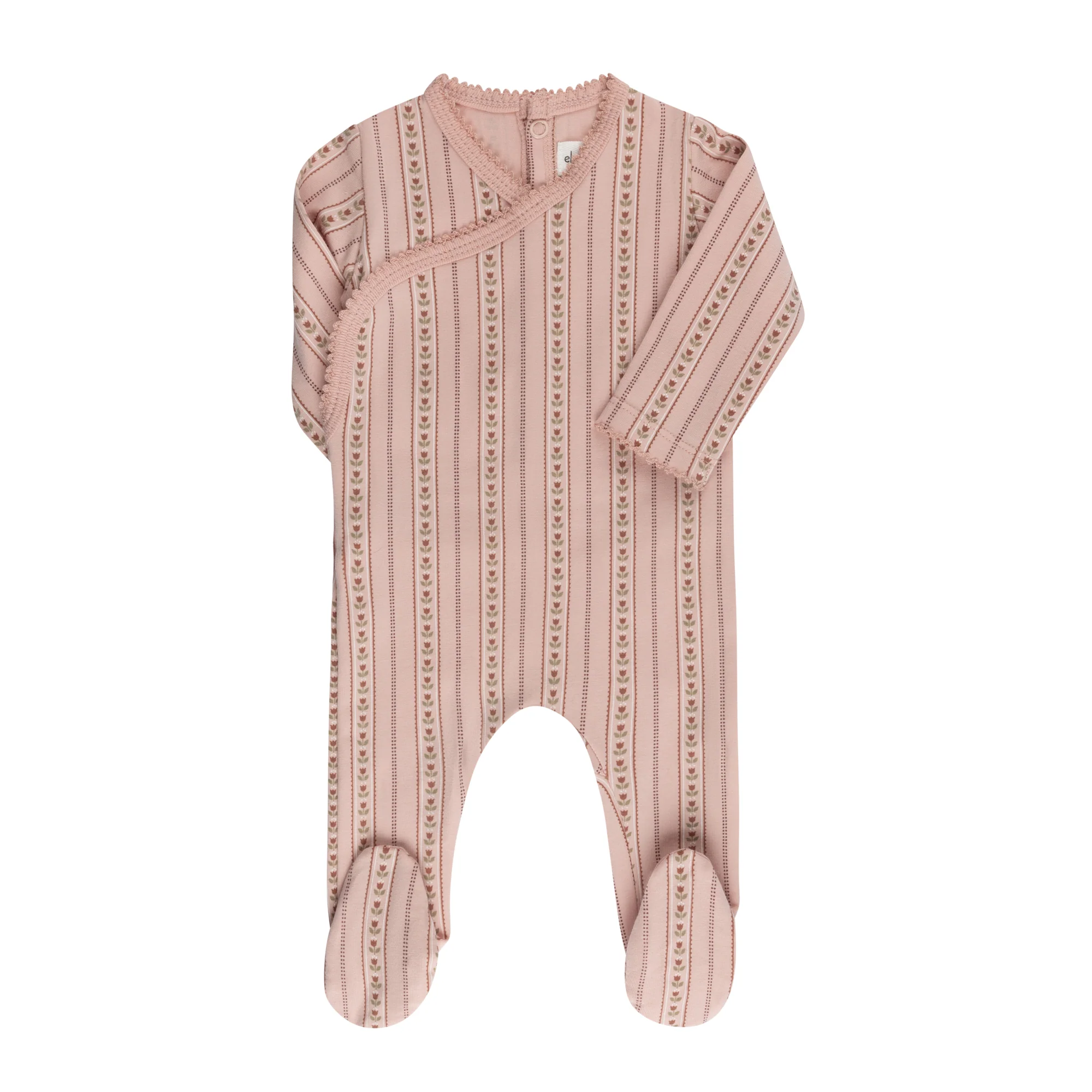 Baby Girl Footie - Pink - Linear Tulip