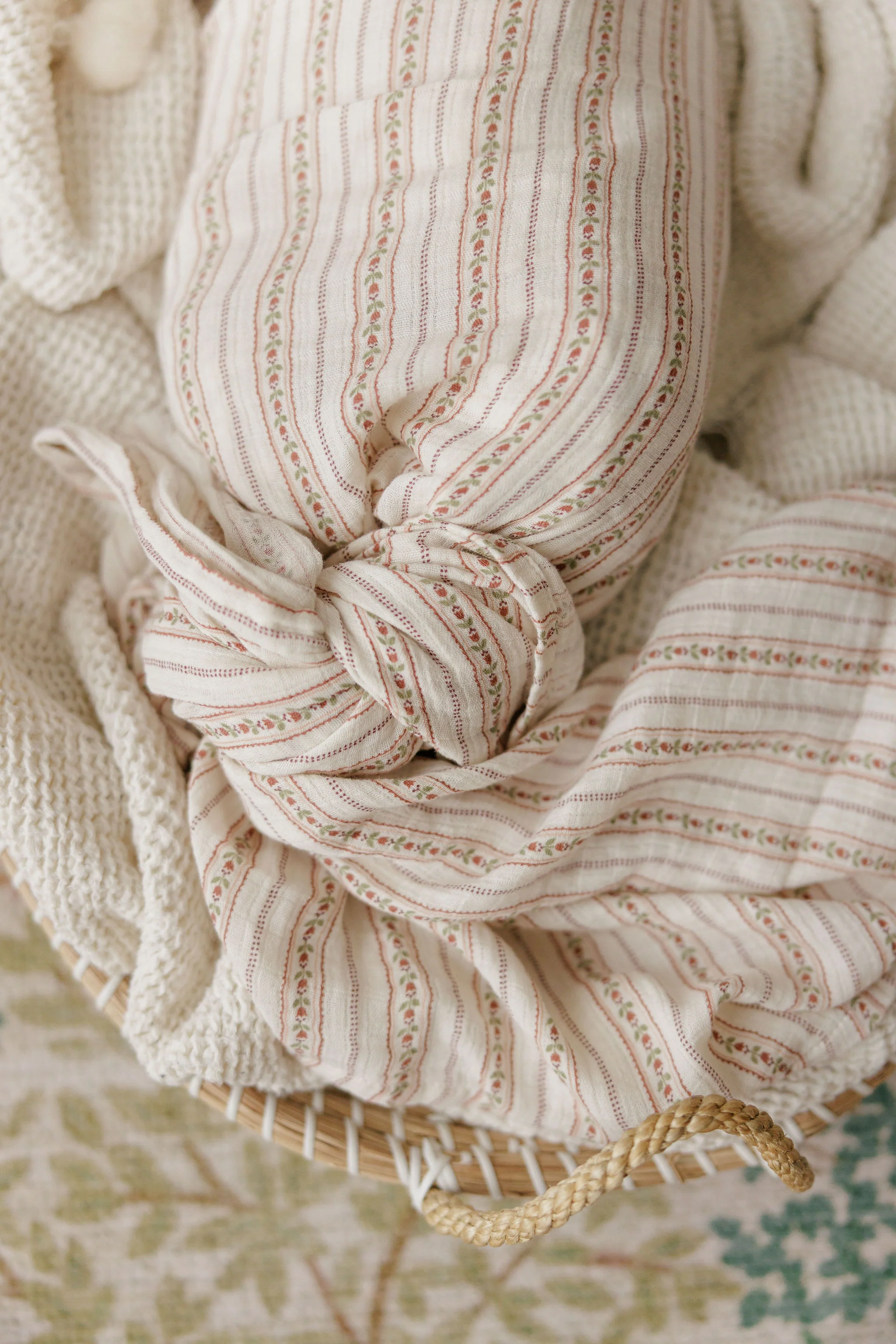 Baby Girl Layette Set - Ivory Pink - Linear Tulip - Image 4
