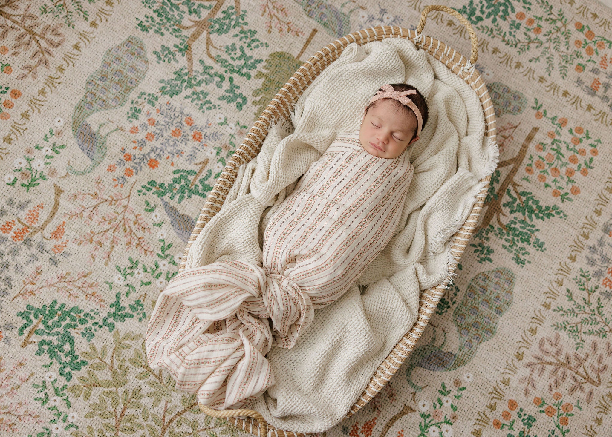 Baby Girl Layette Set - Ivory Pink - Linear Tulip - Image 7