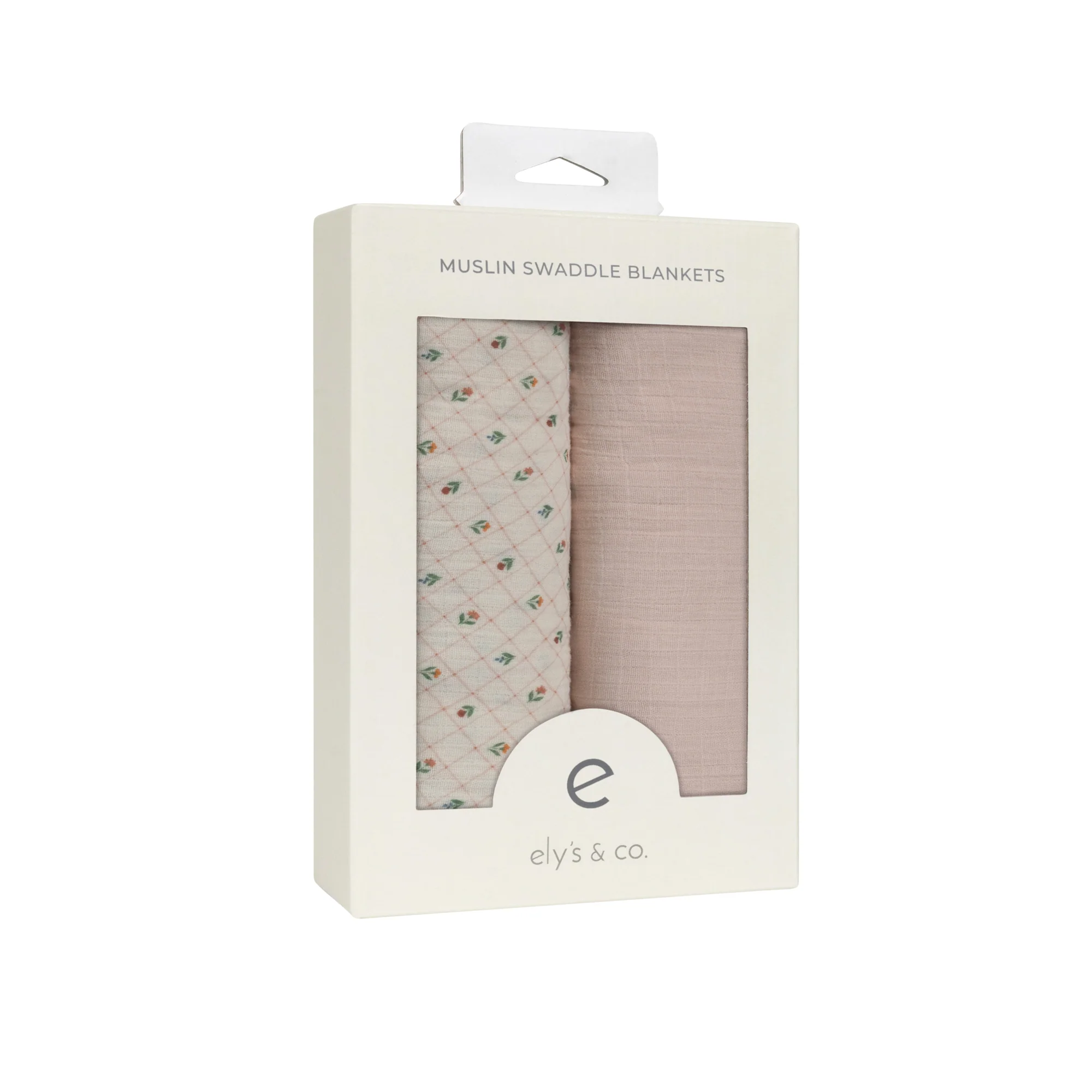 Baby Girl Muslin Swaddle Blanket 2-Pack - Pink - Floral Grid - Image 3