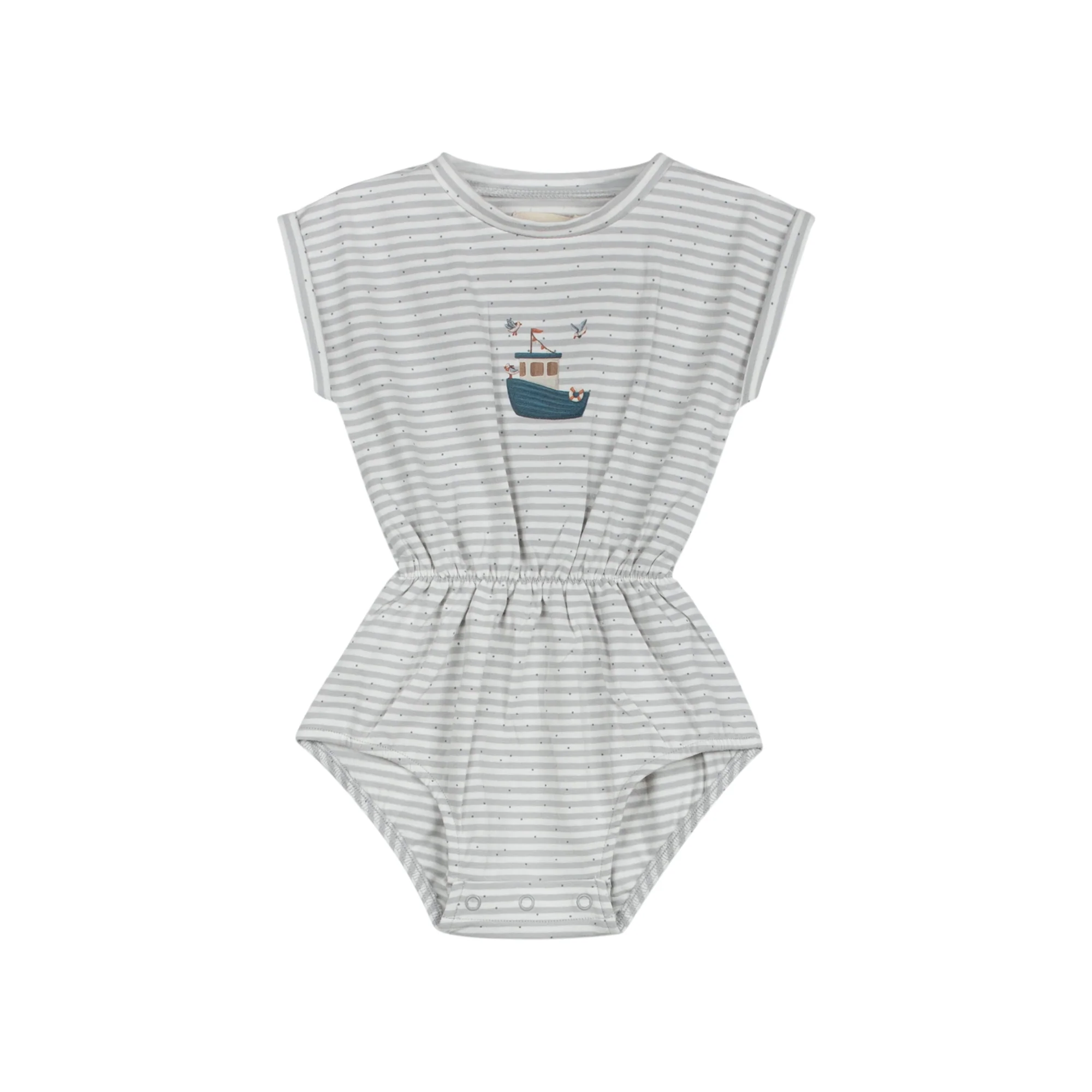 Boys Romper - Blue - Nautical Stripe