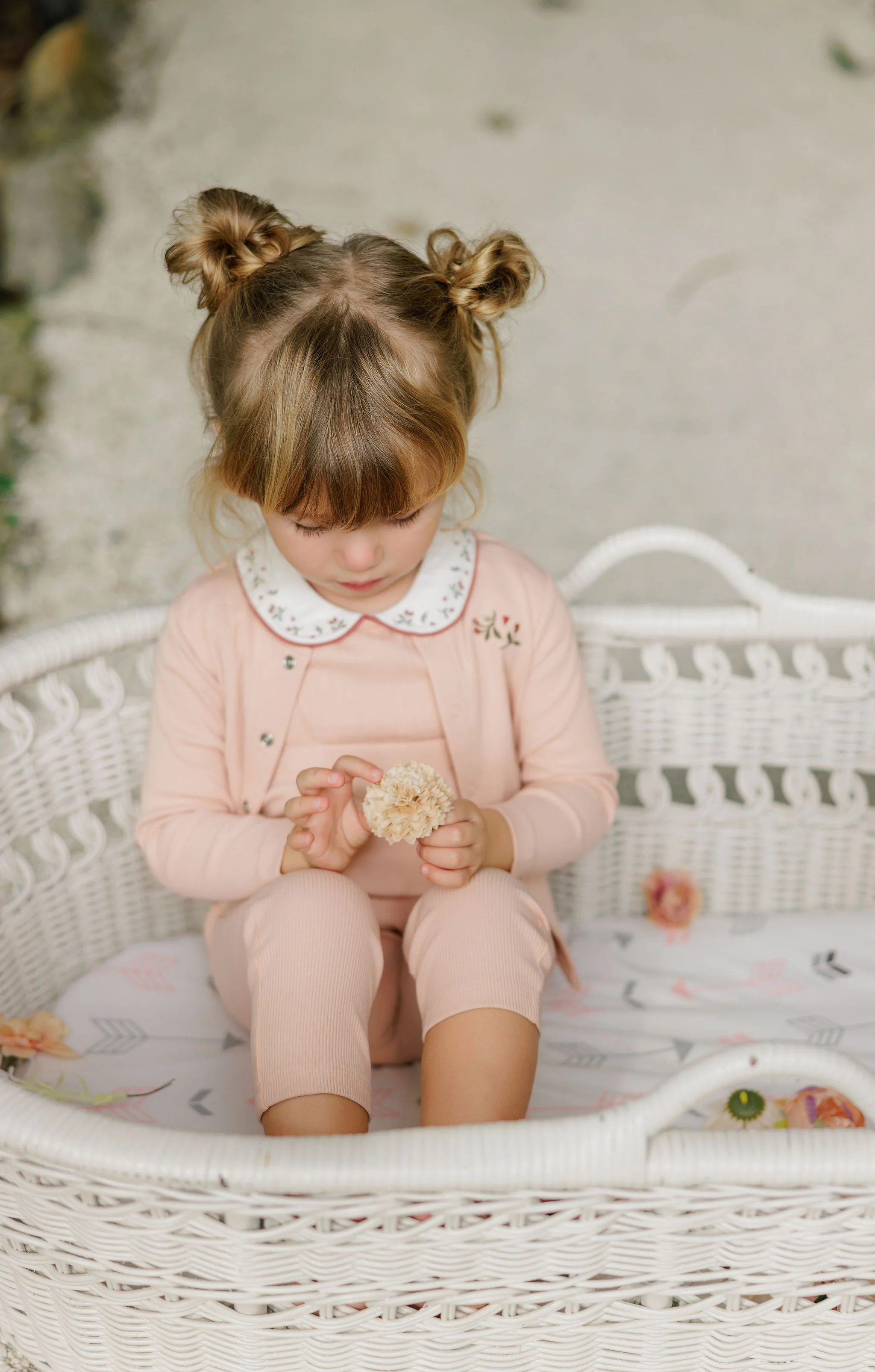 Girls Cardigan – Pink – Embroidered - Image 3