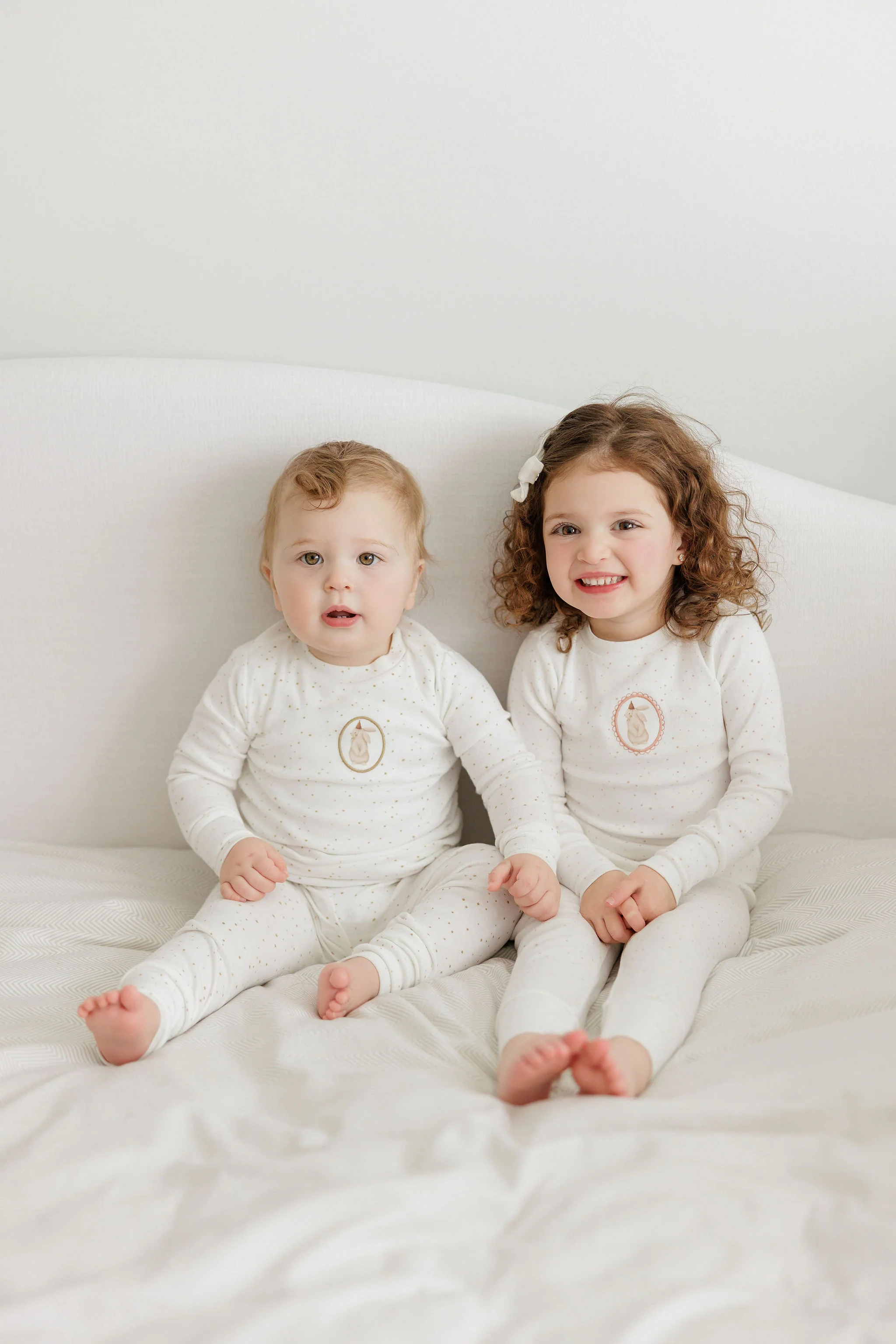 Girls Pajamas – Ivory Pink – Speckled Bunny - Image 6