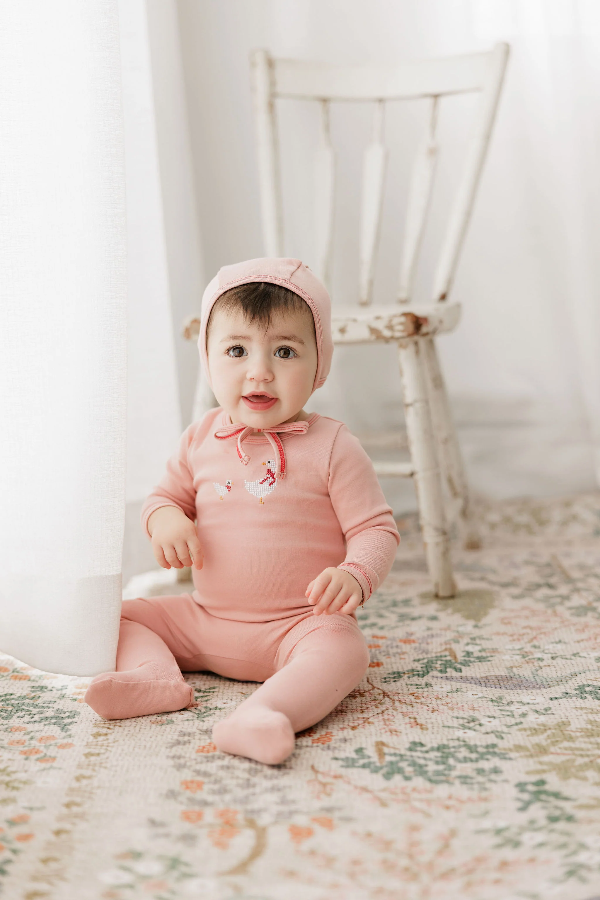 Girls Romper – Pink – Cross Stitch Duckling - Image 5