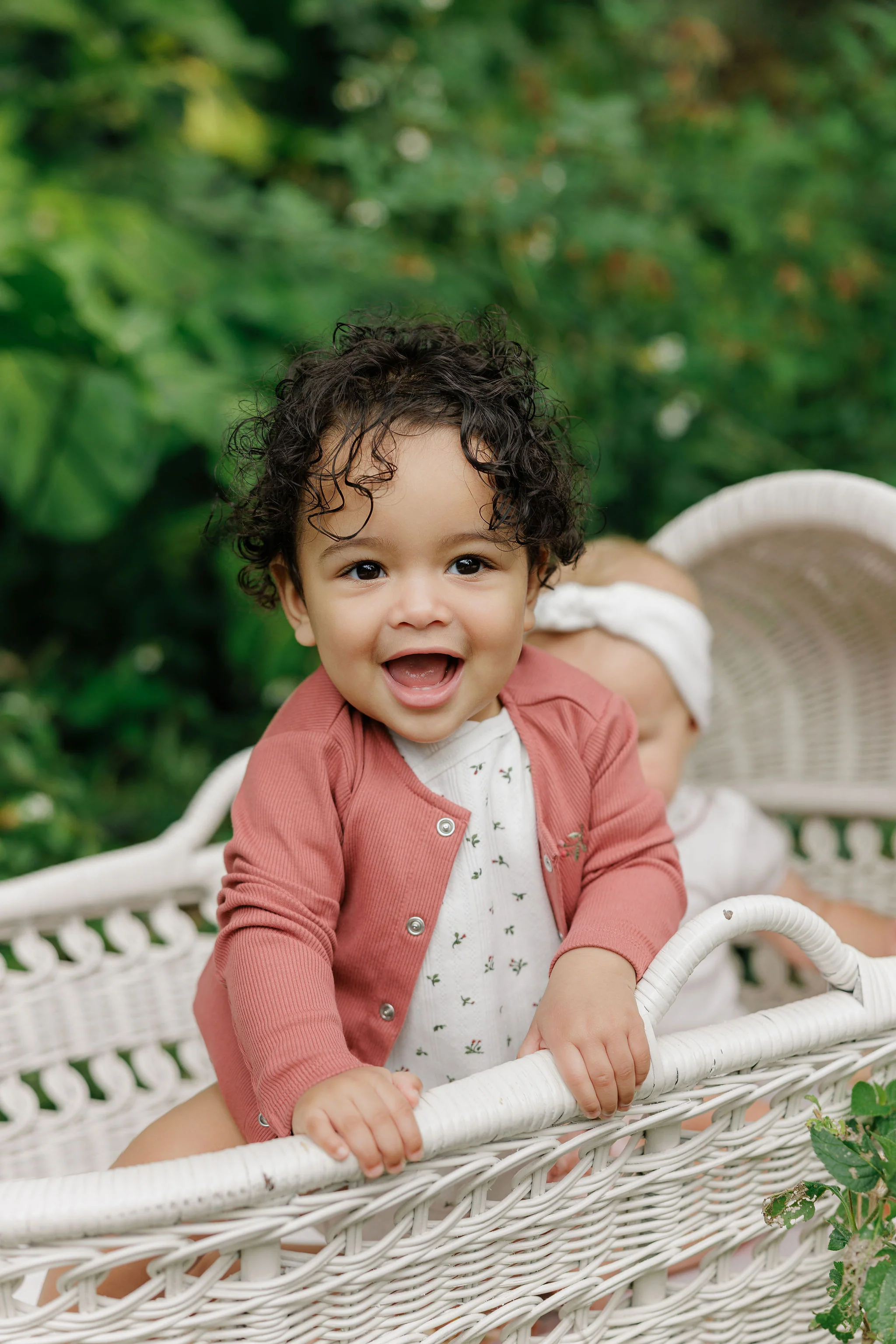 Baby Girl Layette Set – Ivory Pink – Floral Pointelle - Image 3