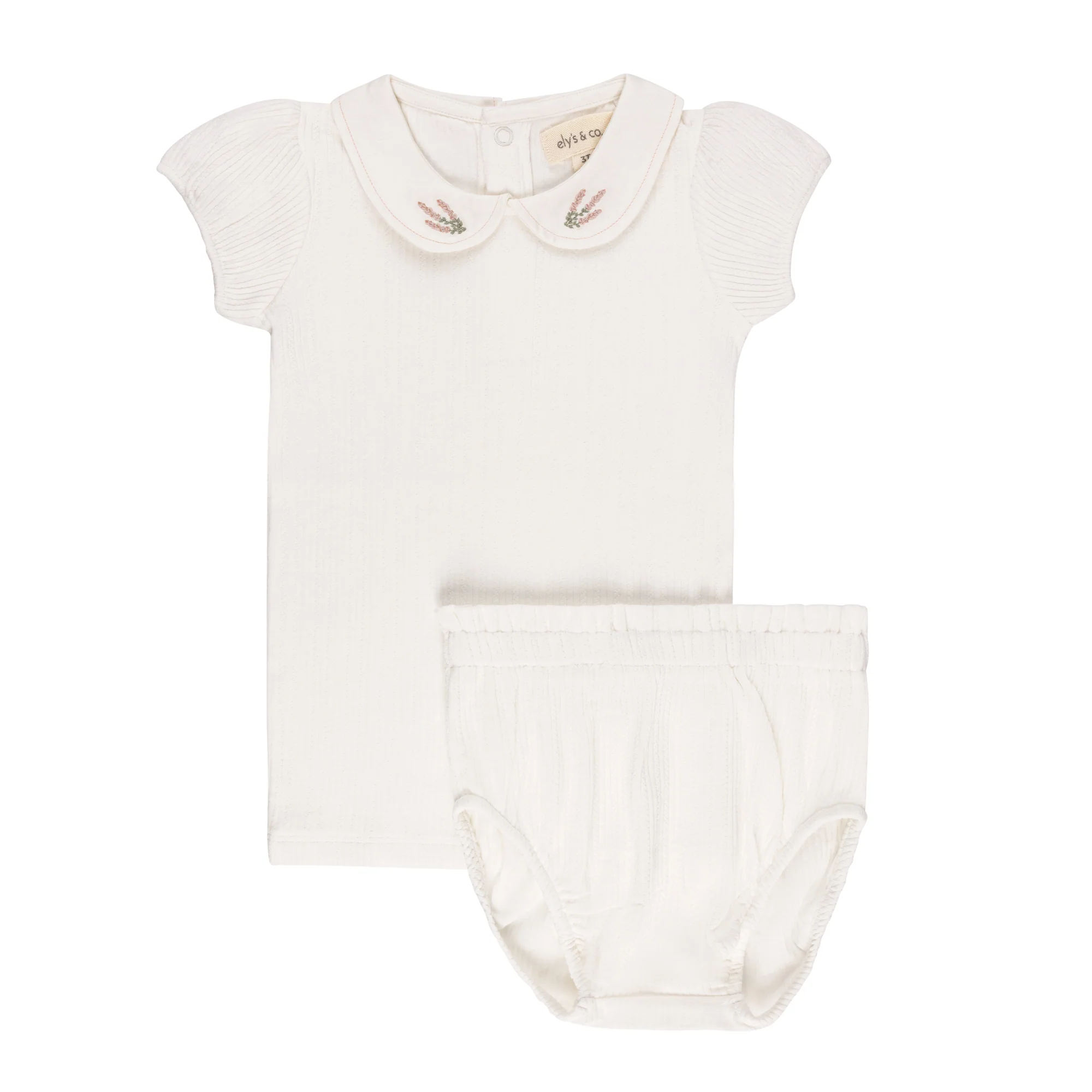 Organic Cotton Embroidered Collar Collection - Two Piece Set