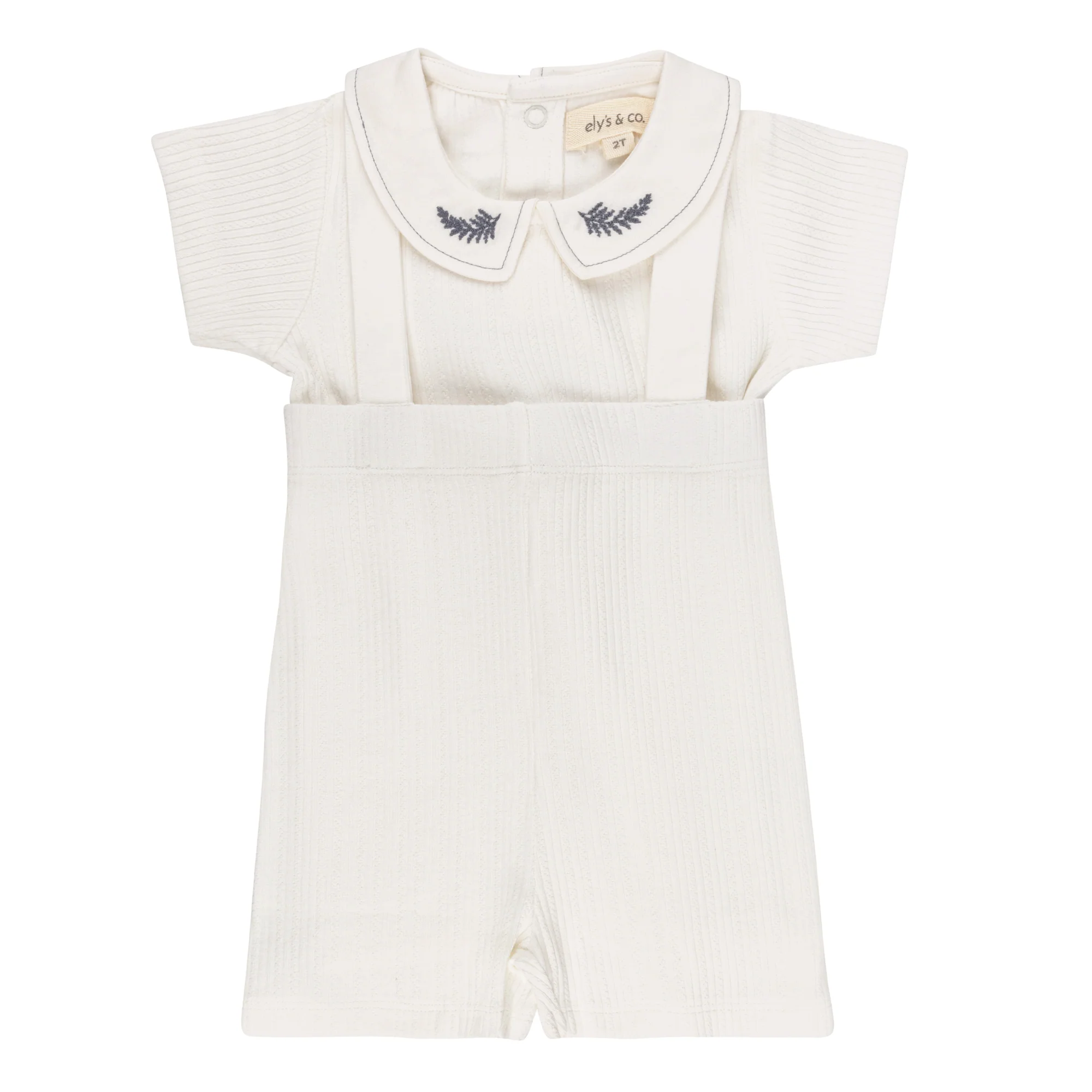 Organic Cotton Embroidered Collar Collection - Two Piece Set - Boys - Image 5